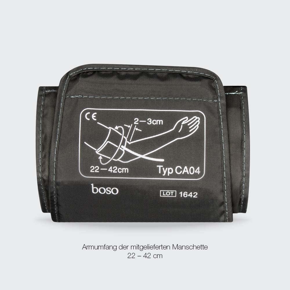 Boso Medicus Vital/vollautomatisches Oberarm-Blutdruckmessgerät mit großem Display und Arrhythmieerkennung mit Universalmanschette (22–42 cm) – Bild 7