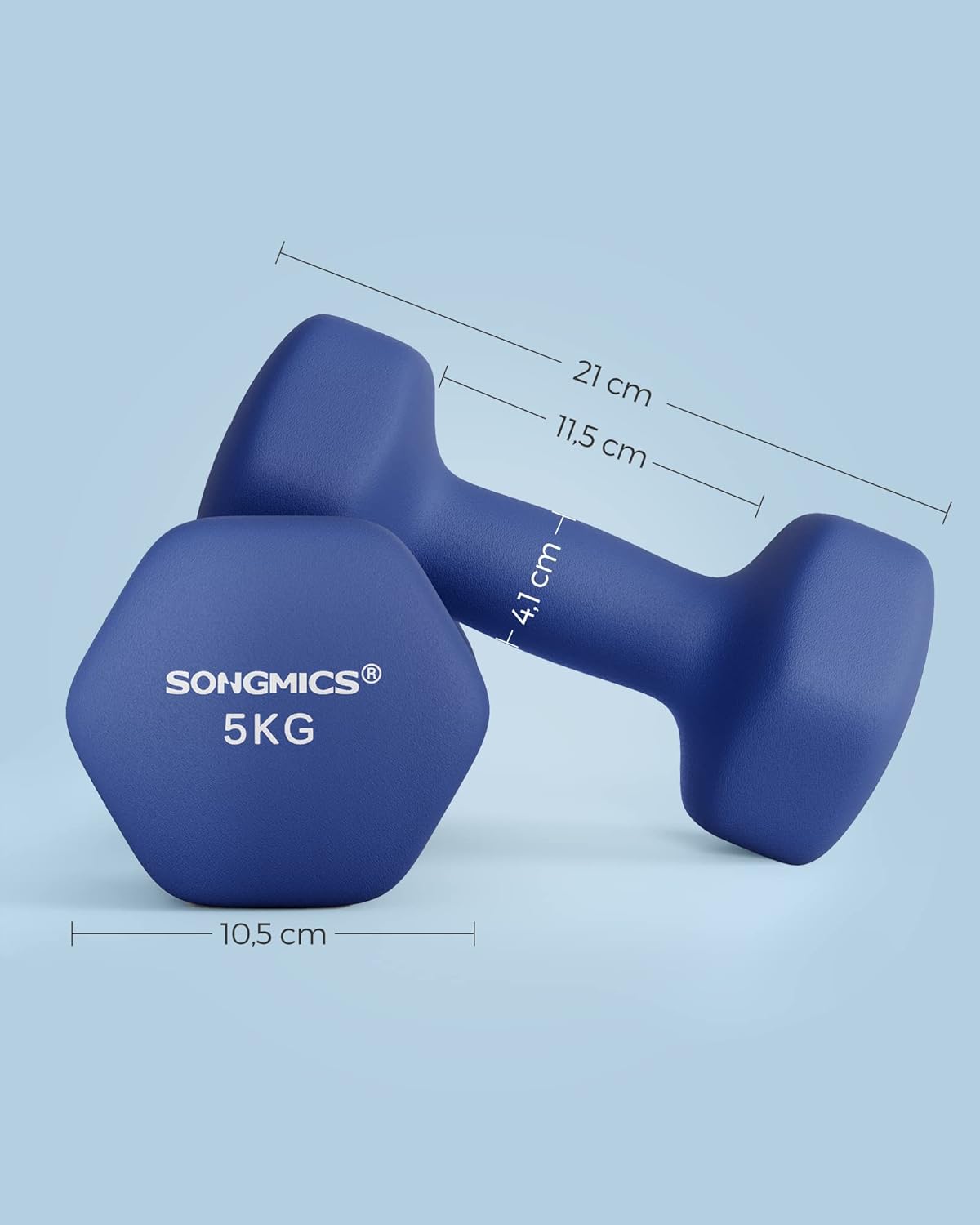 SONGMICS Hanteln 2er Set Hanteln Set Hanteln Hexagon Neoprenbeschichtung Krafttraining Workout Fitness Training Zuhause – Bild 7