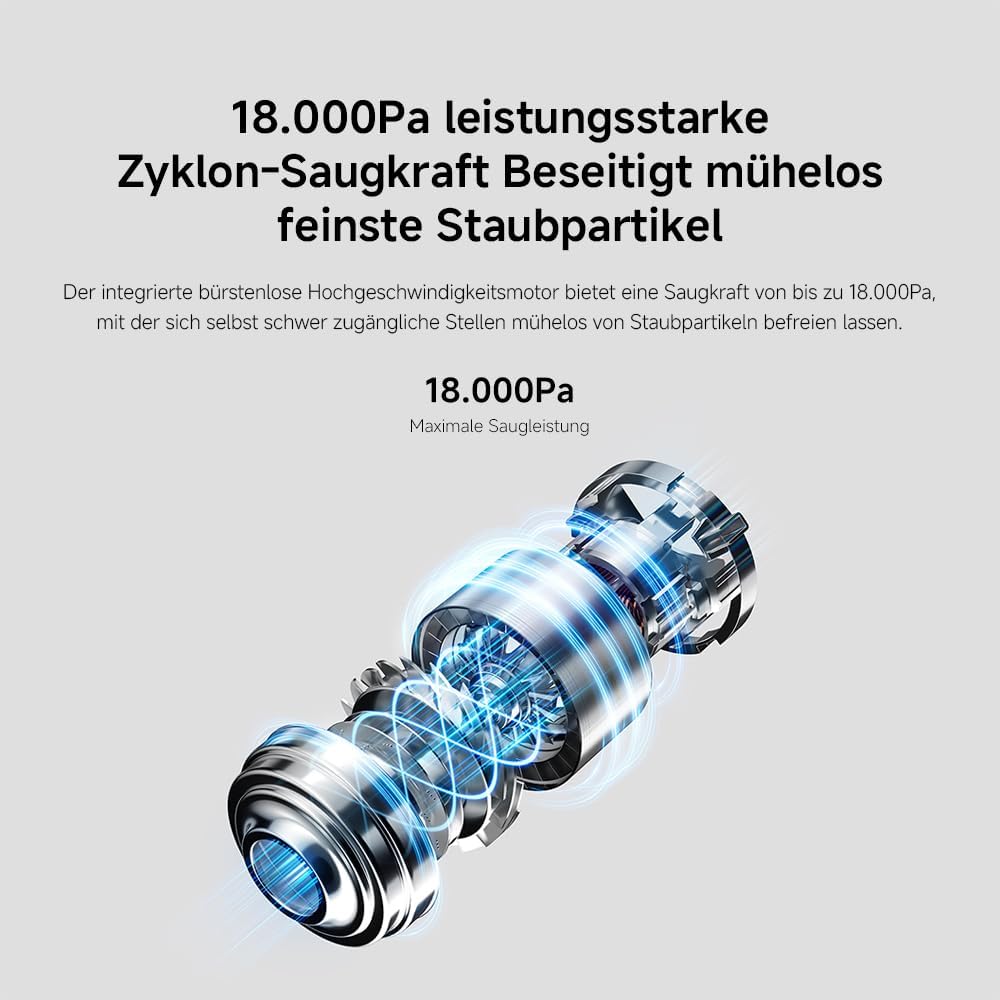 XIAOMI G20 Lite Akku-Staubsauger, 18.000 Pa Saugleistung, 40 Min. Laufzeit, Weißlicht-Stauberkennung, 2-in-1-Bürstenaufsatz, Ein-Knopf-Staubablass, für Sofarisse und Computertastaturreinigung – Bild 3
