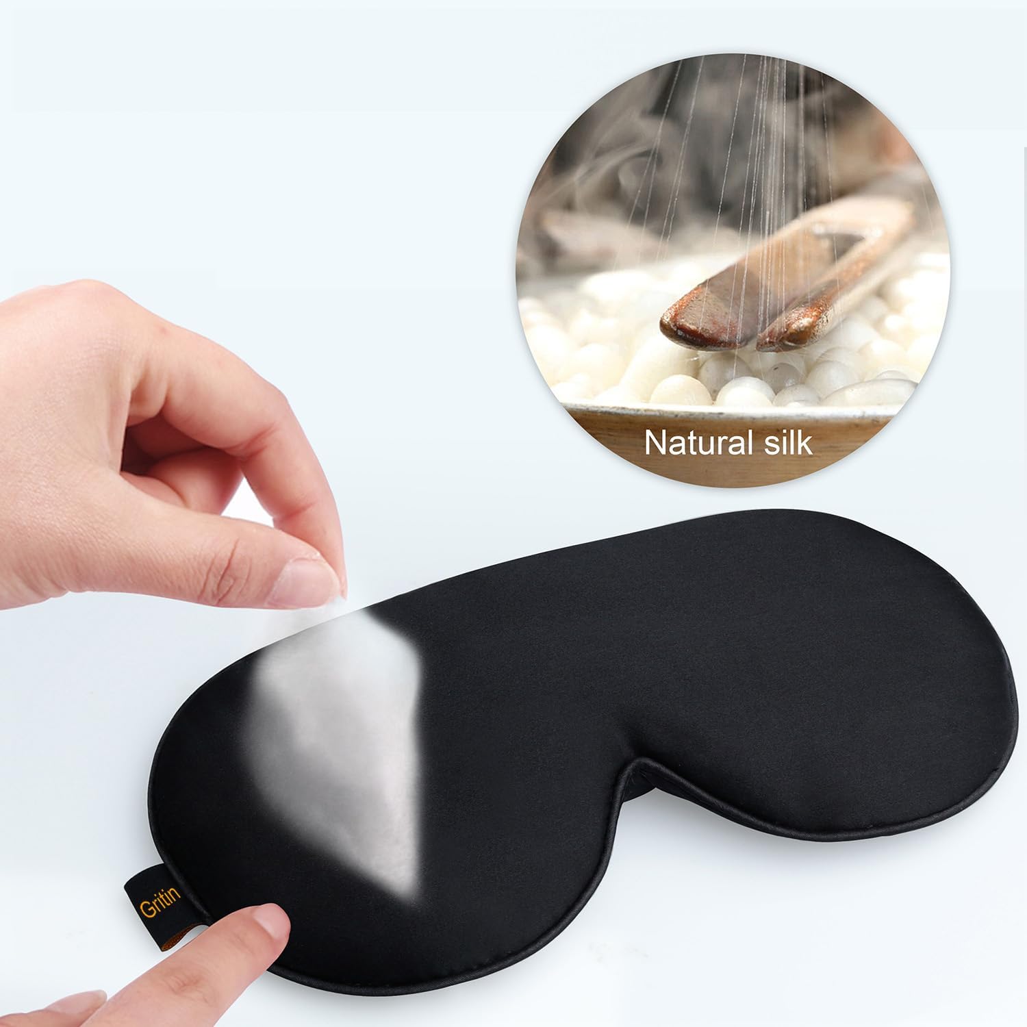 Gritin Schlafmaske, Schwarz – Bild 5