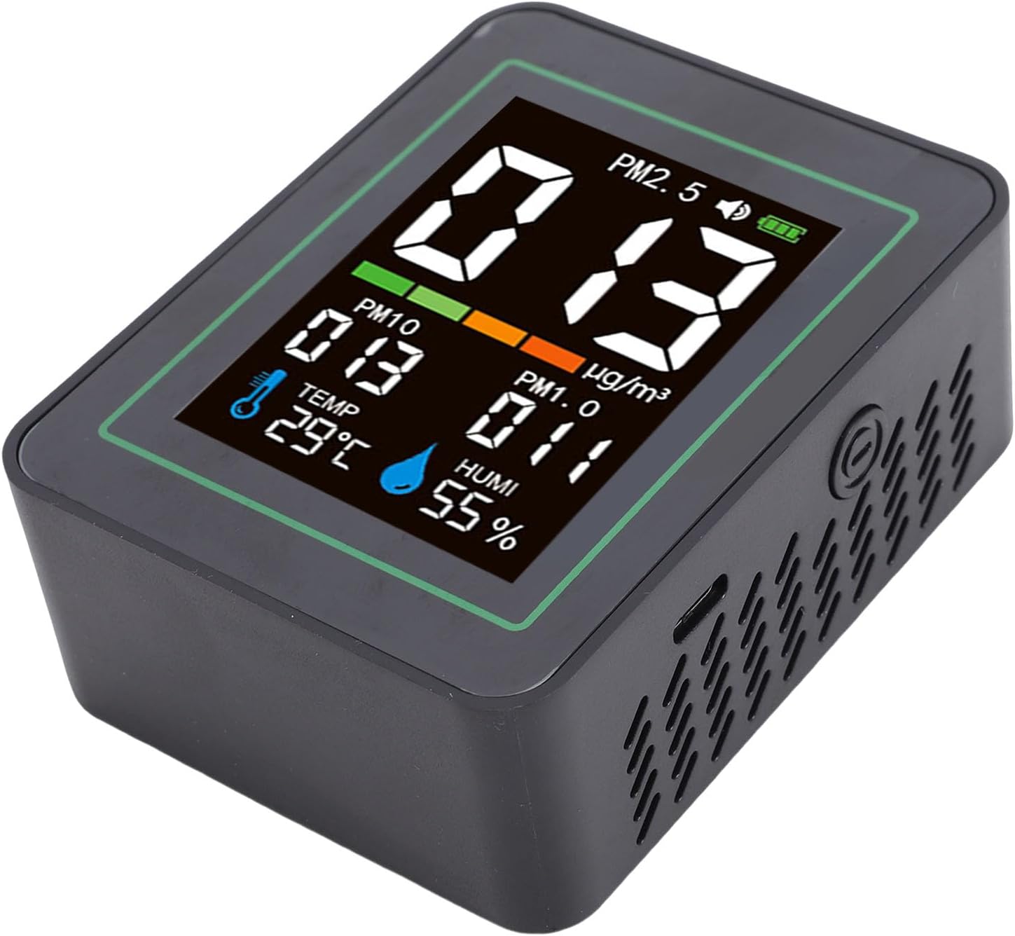 Bewinner Luftqualitätsmonitor 5-in-1: PM2,5 PM10 PM1,0-Detektor mit Temperatur- und Feuchtigkeitssensor, Echtzeittester für Zuhause, Büro, Industrie, Labor – Bild 8