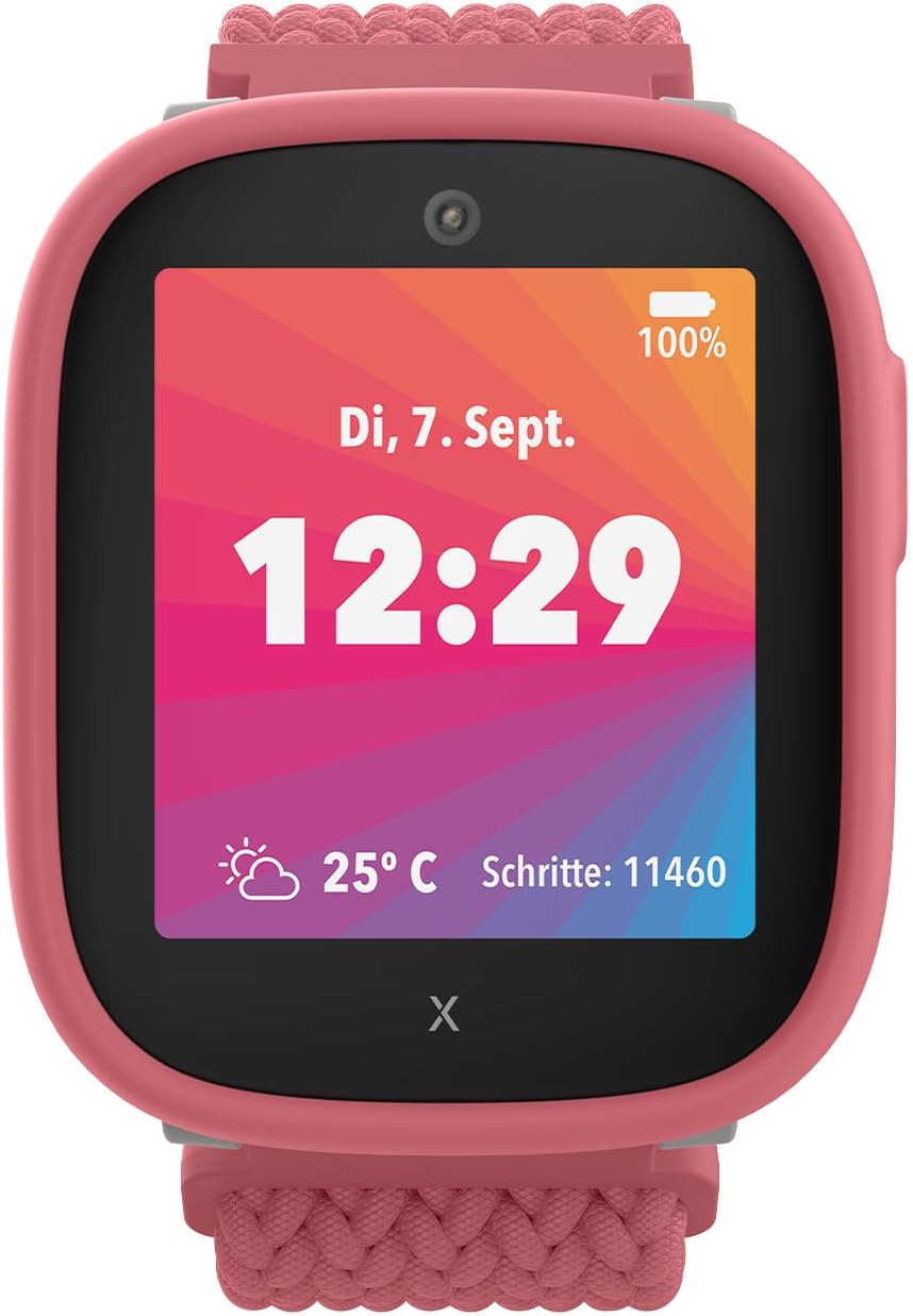 Xplora X6 Play, wasserdichte Handyuhr für Kinder (mit SIM-Karte), 4G, Anrufe, Nachrichten, Schulmodus, SOS-Funktion, GPS, Kamera, Schrittzähler (Rosa) – Bild 2