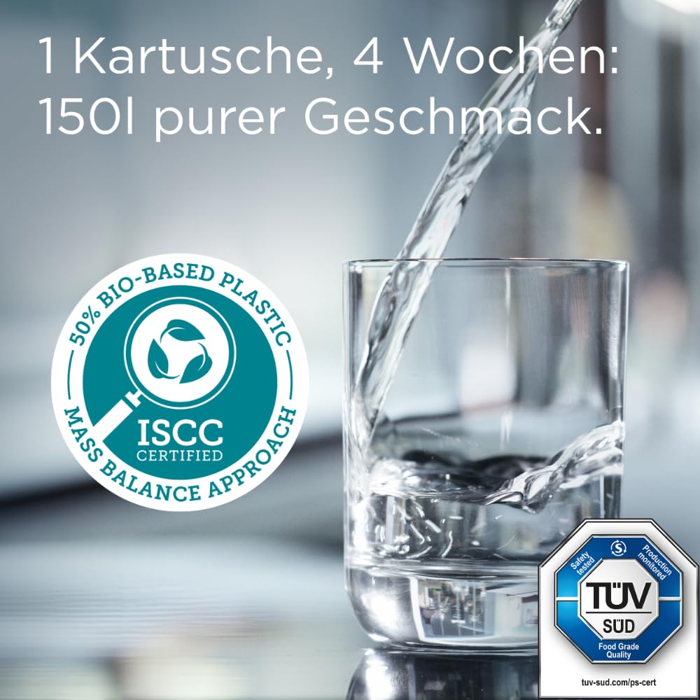 BRITA Wasserfilterkanne Glas Hellblau (2,5 L) inklusive 3 Maxtra Pro Pure Performance Kartuschen – Premium Glaskanne mit Smart Light LED & Klappdeckel – Filtert Verunreinigungen, Kalk, Metalle etc. – Bild 7