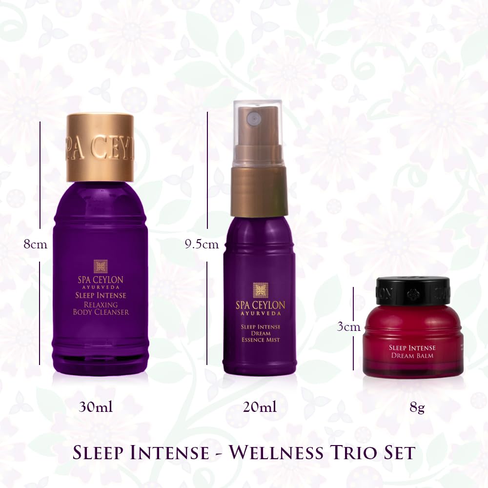 SPA CEYLON Sleep Intense Wellness Trio Set mit Duschgel, Körpercreme und Balsam, beruhigendes Geschenkset für tiefen Schlaf und Abendroutine, vegan und ayurvedisch inspiriert – Bild 2