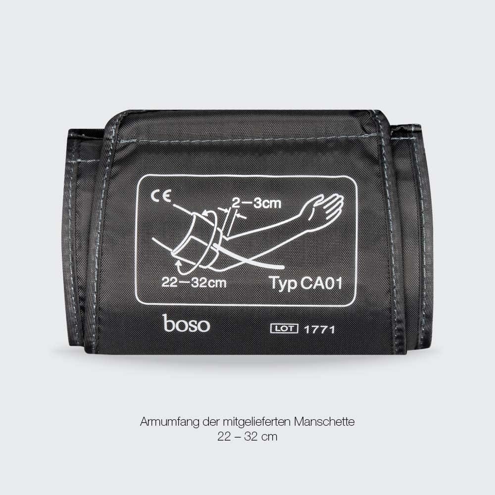 boso medicus uno / Oberarm-Blutdruckmessgerät mit Ein-Knopf-Bedienung, großem Display und Arrhythmieerkennung / inkl. Manschette (22–32 cm) – Bild 7