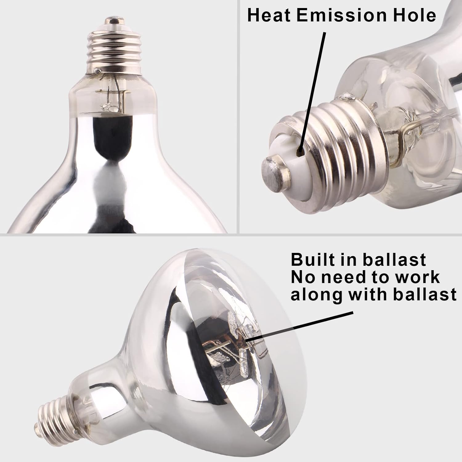 DERNORD UVA UVB Wärmelampe, UV-Lichtlampe, 100 Watt, für Schildkrötenhaus, Gecko, Bartagamen, Terrarium, Solarstrahler, Vollspektrum, Tageslichtlampe, E27-Fassung – Bild 3