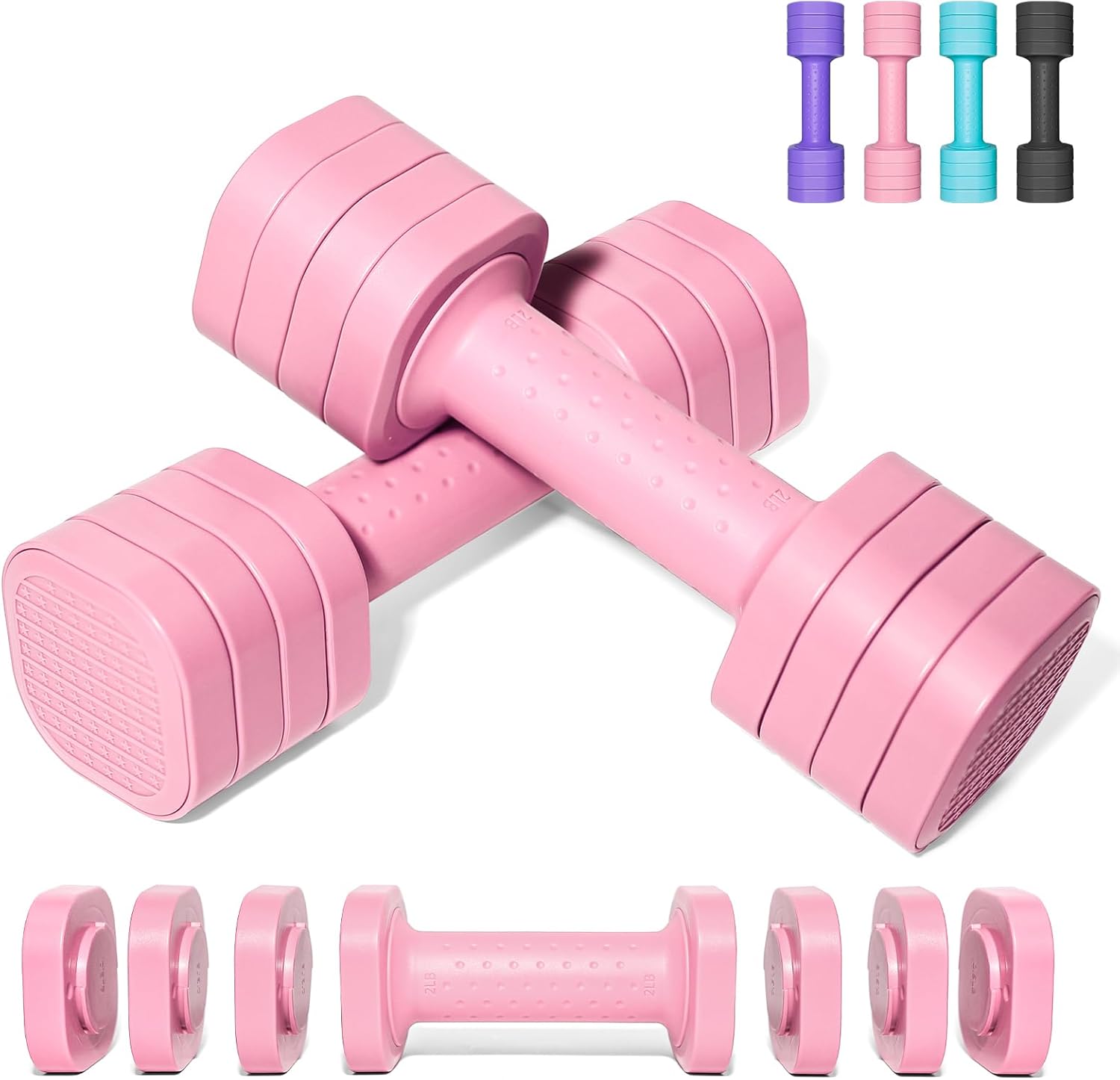 Passer 4,54 kg Hanteln verstellbar, 4-in-1 Hanteln verstellbar für Damen Herren, Hantel-Set, Hantel-Set, Hantel-Set für Zuhause, Fitnessstudio, Training, Krafttraining, Workout