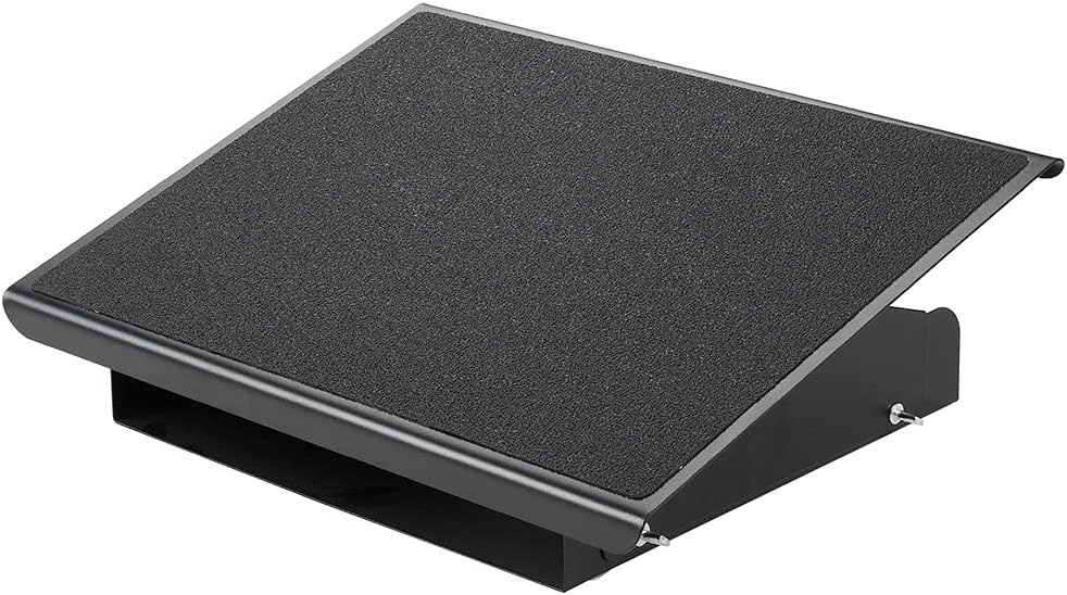 Q-CONNECT Fußstützen-Schreibtisch / höhenverstellbarer Fußhocker / ergonomische Fußstütze / Funktion, Linderung von Bein-, Knie- und Rückenschmerzen, ideal für Zuhause, Büro und Reisen