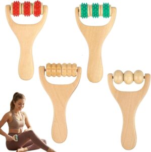 4er-Pack Massageroller aus Holz mit...