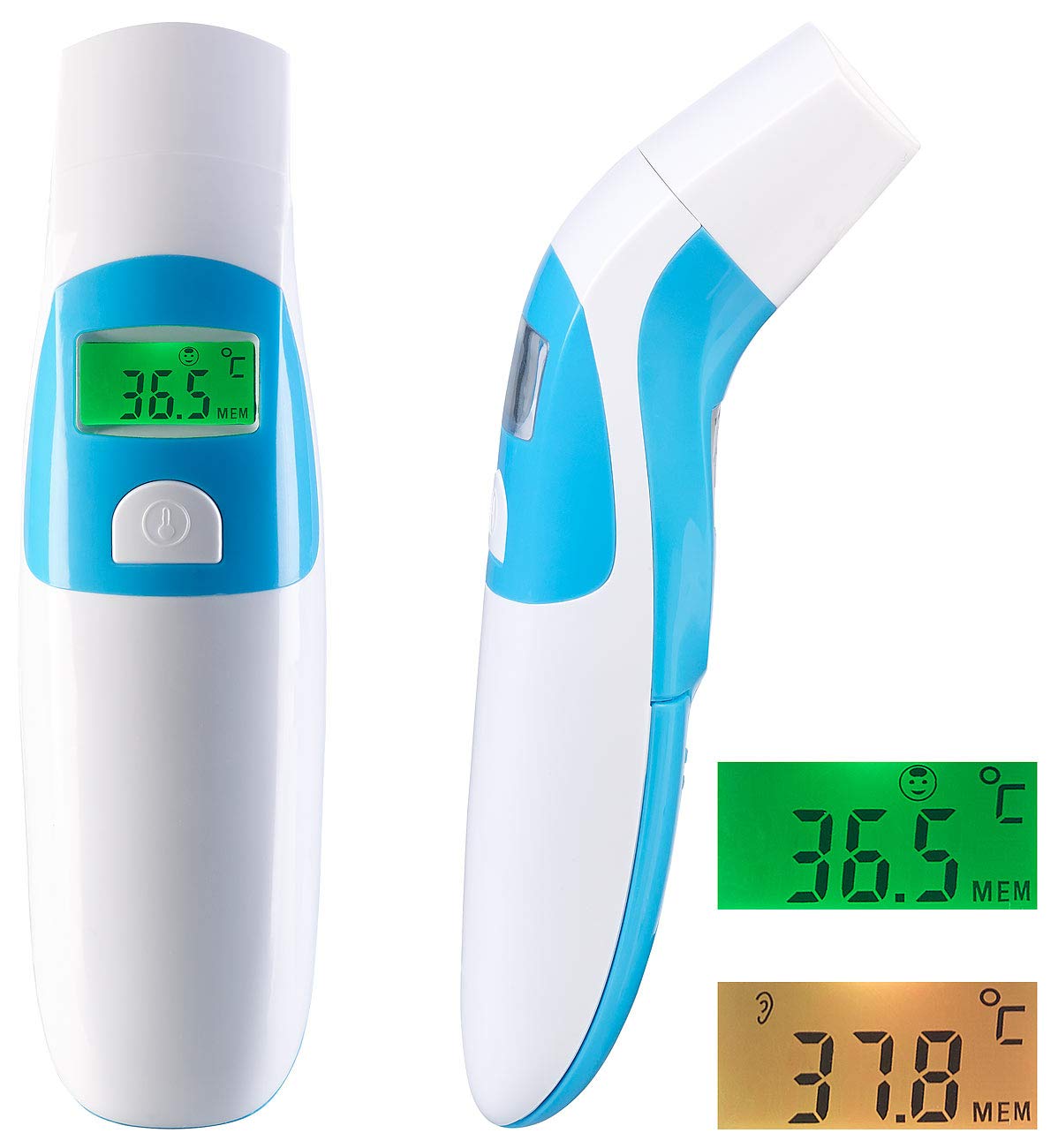 newgen medicals Fieberthermometer: Medizinisches 3-in-1-Infrarot-Thermometer für Ohr, Stirn und Luft (Fieberthermometer Stirn, Infrarot, Baby Kinder) – Bild 2