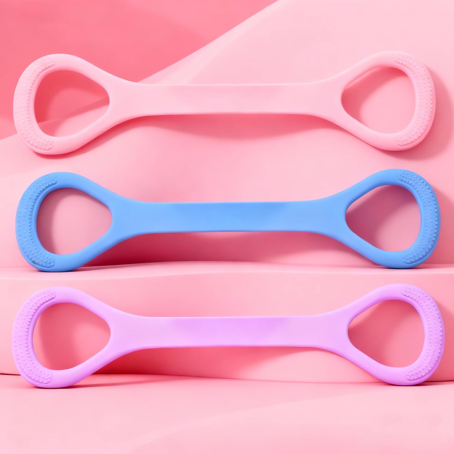 3-teiliges Set Widerstandsbänder, Fitnessbänder-Set, 8 geformte Arm-Trainingsbänder, Übungsbänder, Pilates-Stretchbänder für Ganzkörpertraining, Muskeltraining, Brustexpander-Übungen, Fitnessband – Bild 6