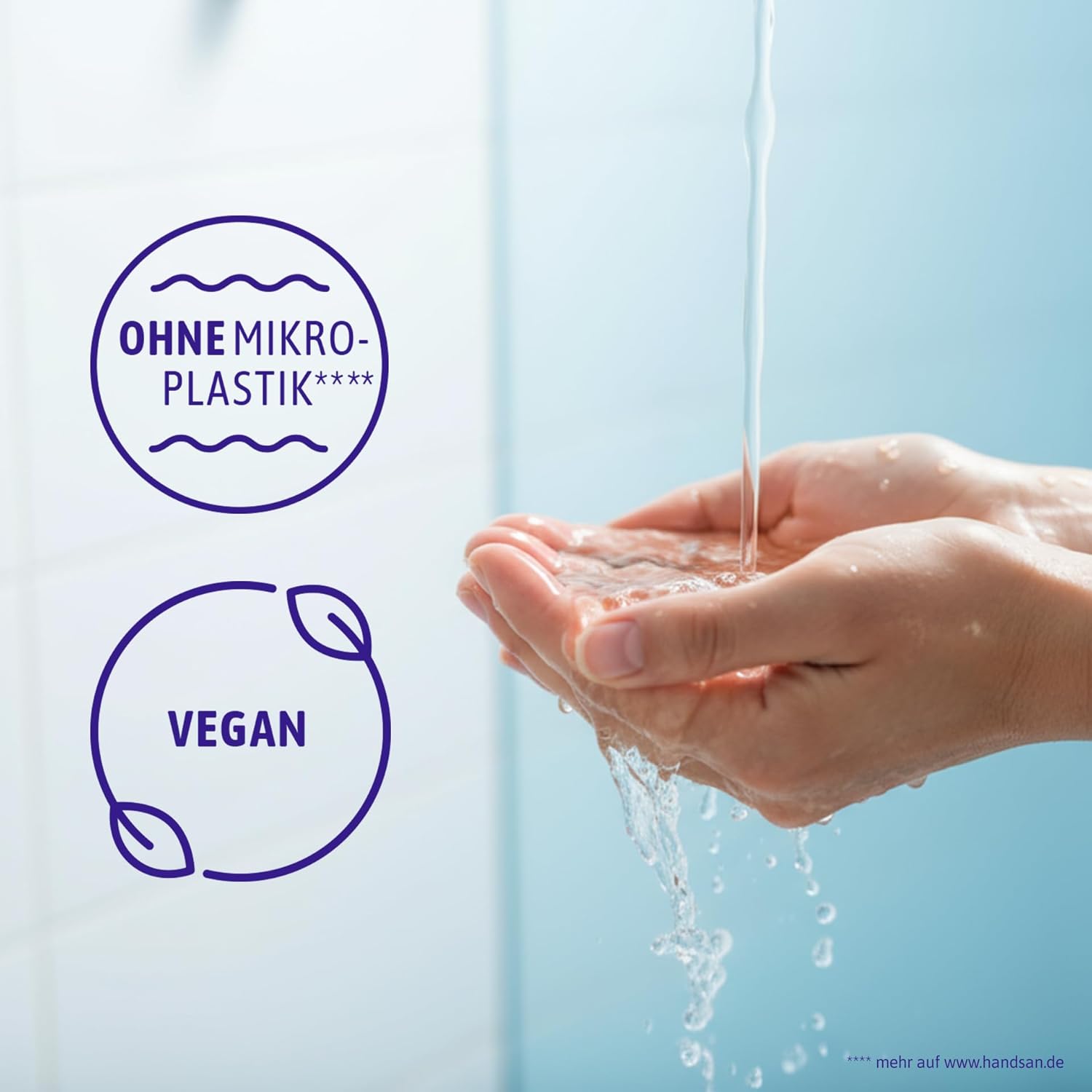 Hand San Cremeseife, parfümfreier Nachfüllbeutel | Frei von Duftstoffen, Seifen und Farbstoffen | Händewaschen und Gesichtsreinigung | Formulierung ohne Mikroplastik | pH-neutral und vegan | 500 ml – Bild 4