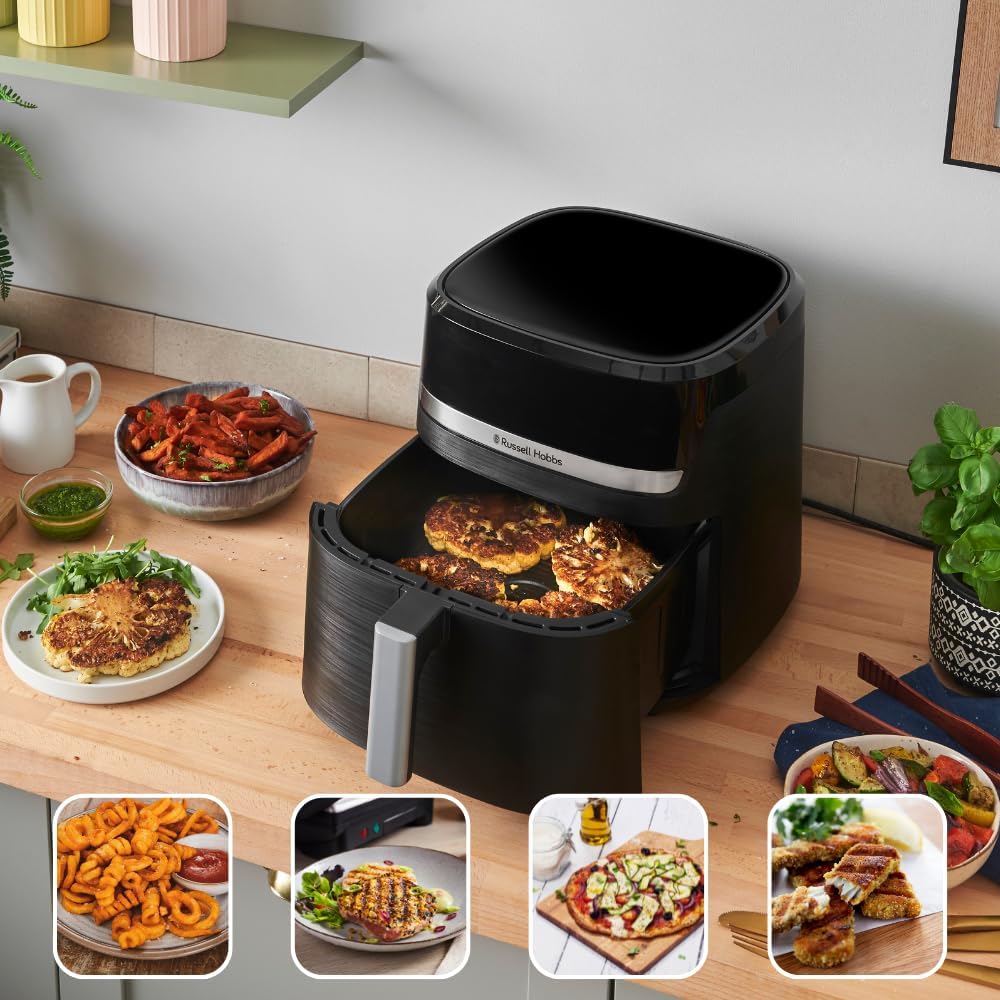 Russell Hobbs SatisFry 27632-56 Heißluftfritteuse XXL, 8,3 l, kompaktes Gehäuse, sehr leise, Pizza-Durchmesser 26 cm (9 Programme, spülmaschinenfest, Fritteuse ohne Öl, Touchscreen, Grillen, Backen) – Bild 8