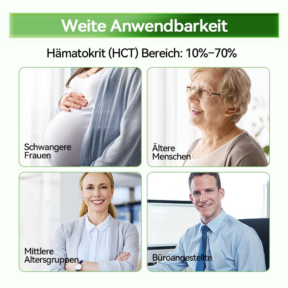 MicroTech Blutzuckermessgerät-Set mit 10 Teststreifen und Lanzetten, ohne Codierung, 500 Speicher, breiterer HKT für die Familie (mmol) – Bild 7