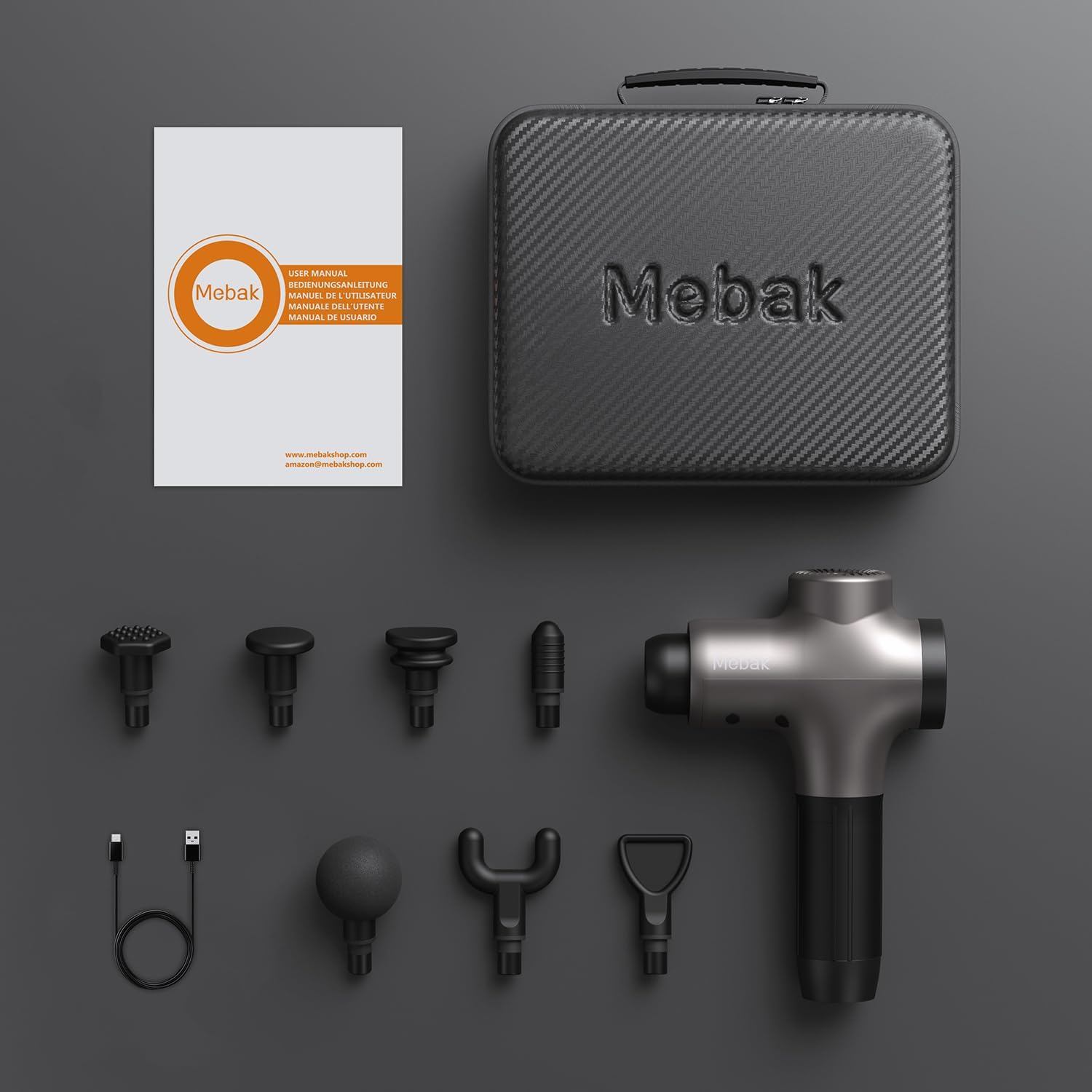 Mebak 3 Massagepistole, Muskelmassagegerät, elektrisches Handmassagegerät, Faszien-Tiefengewebe für Nacken, Rücken, Körper, tragbar, mit geräuschlosem bürstenlosen Motor, 7 Köpfen, 5 Geschwindigkeiten – Bild 9