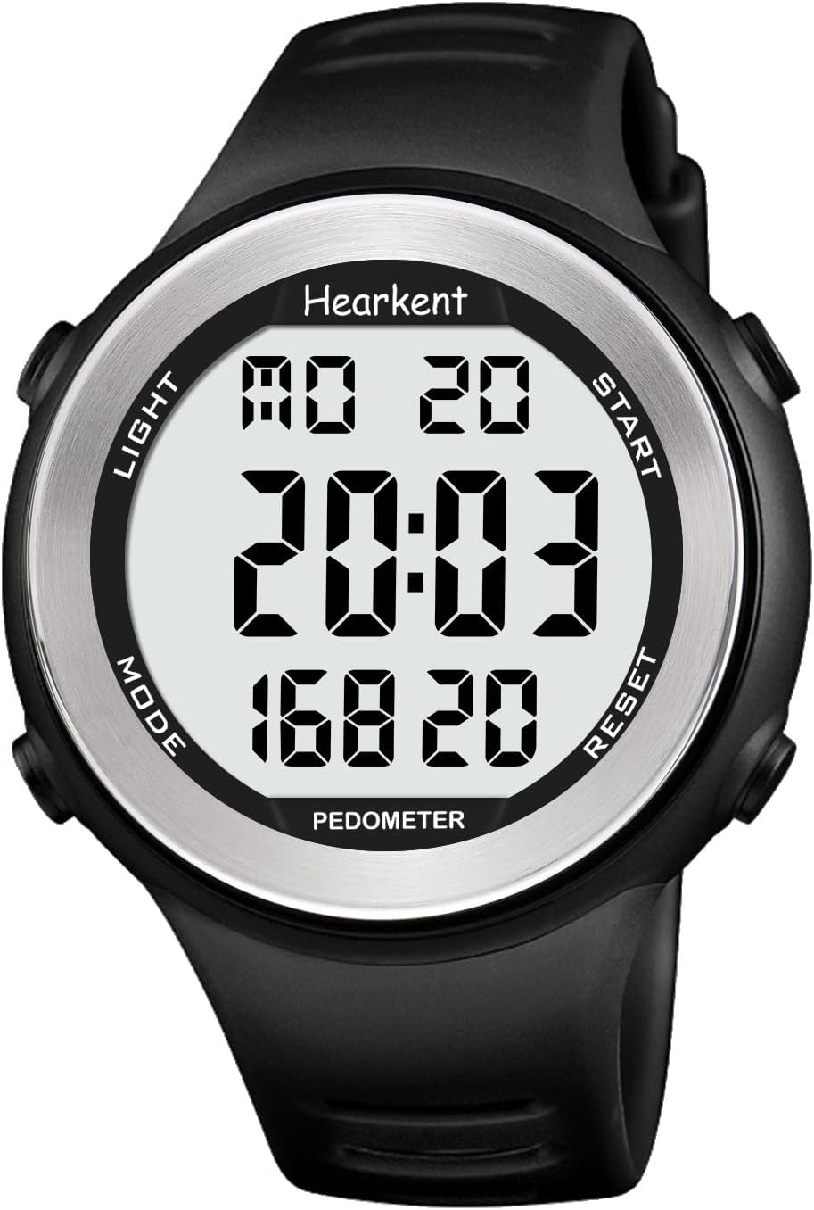 Wasserdichte Schrittzähleruhr von Hearkent für Senioren ohne Bluetooth, keine App erforderlich, mit Schrittzähler, Kalorienzähler und großen LCD-Ziffern