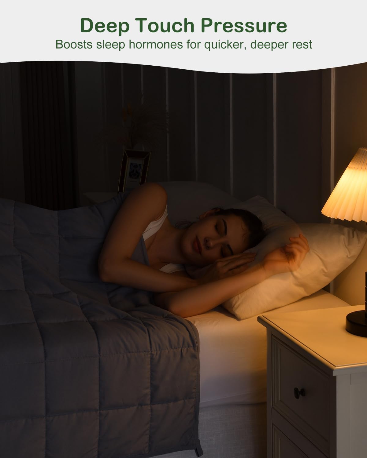 Sivio Gewichtsdecke für Erwachsene 6 kg, atmungsaktive Gewichtsdecke, weiches Material mit Glasperlen für alle Jahreszeiten, Schlafsofa, 135 x 200 cm, Grau – Bild 3