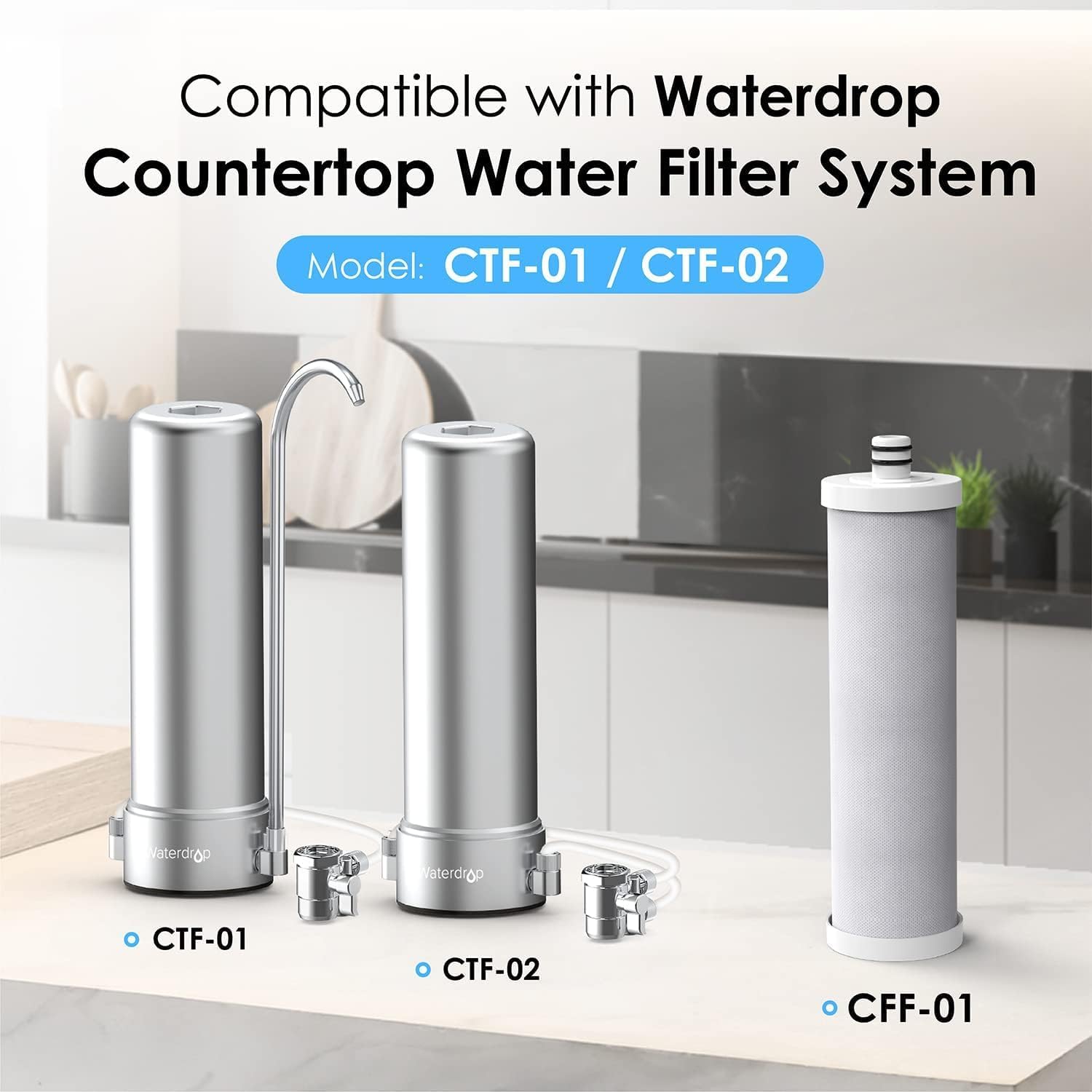 Waterdrop WD-CFF-01 Ersatzfilter, Wasserfilter, Wasserhahn, 5-stufiger Leitungswasserfilter, längere Filterlebensdauer, reduziert Schwermetalle, schlechten Geschmack und bis zu 99 % Chlor, 1 Stück – Bild 2