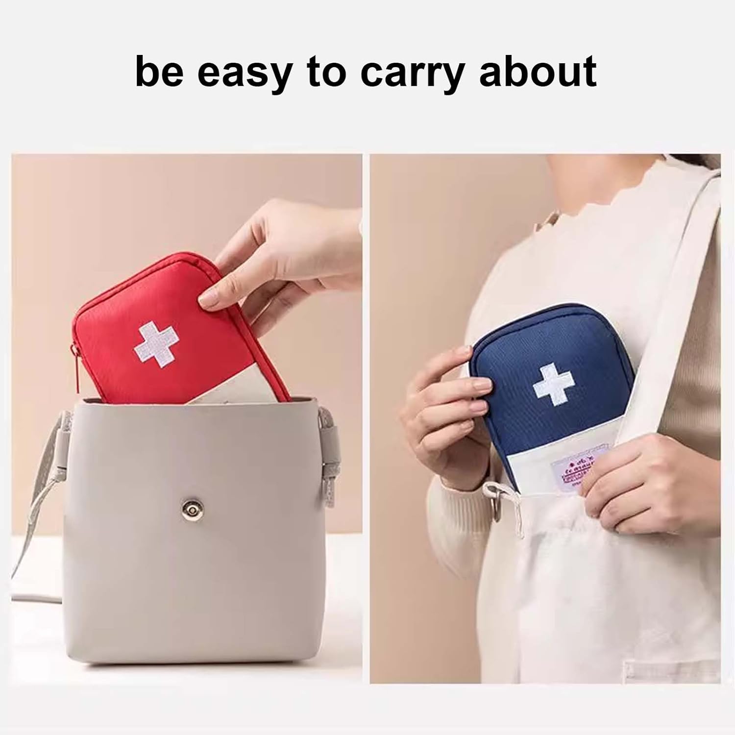 Leere Erste-Hilfe-Tasche, klein, tragbare Medizintasche, Mini-Erste-Hilfe-Tasche, leer, Erste-Hilfe-Set, Outdoor, Reise-Apothekentaschen, Medizintaschen, Notfalltasche – Bild 6