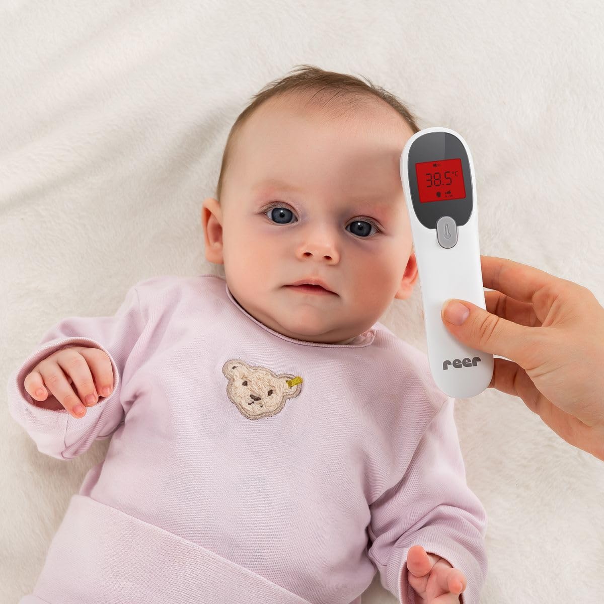 reer Color SkinTemp 3-in-1 kontaktloses Infrarot-Fieberthermometer zur genauen Messung an der Stirn, ideal für Babys und Kinder – Bild 8