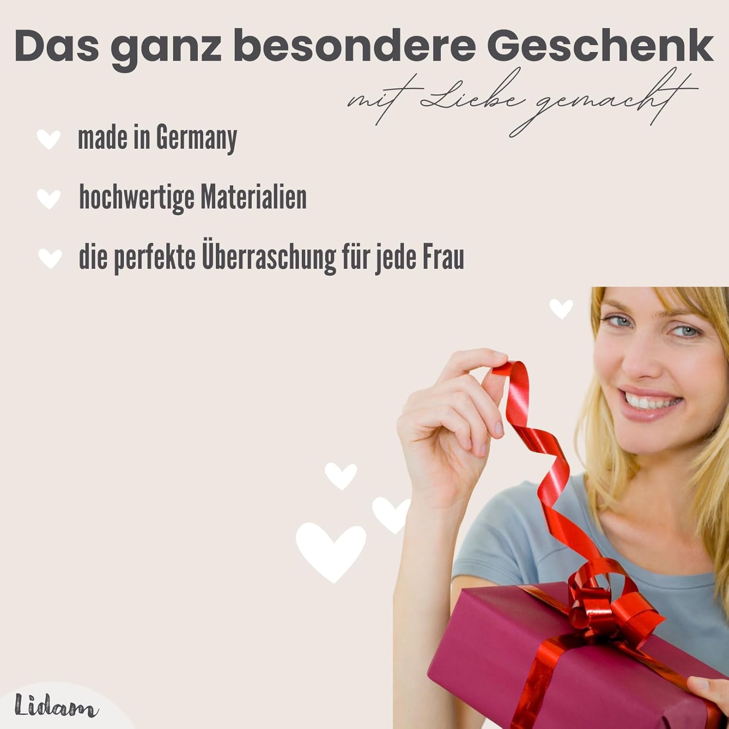 Kerzen-Geschenkset, Geburtstagsgeschenk für Frauen oder Freundin | Nehmen Sie, was Sie brauchen | Kleines Geschenk | Kerzenhalter aus Holz mit Kerzendekoration und Eukalyptus – Bild 5