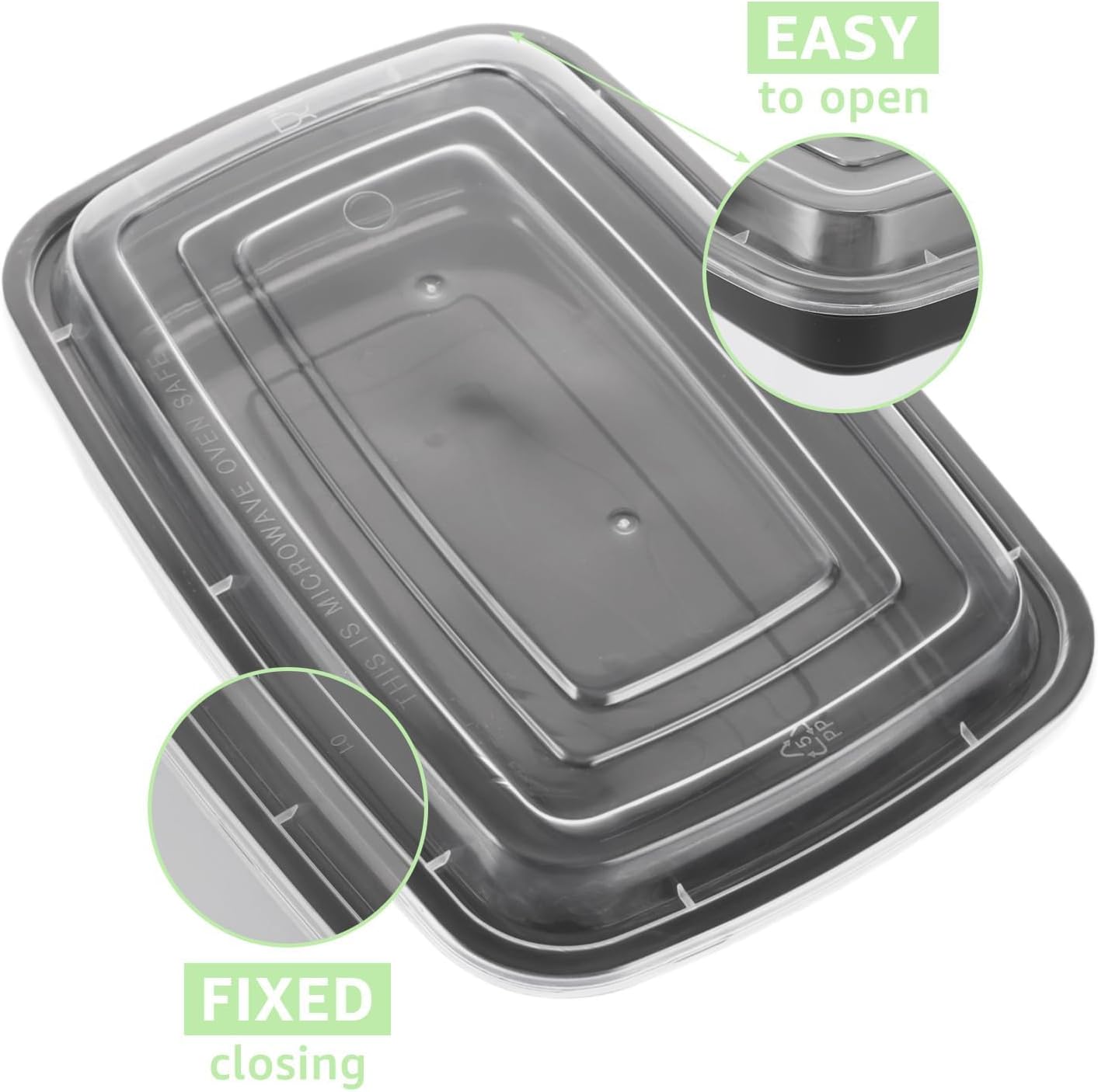 25 Stück Meal Prep Boxen, 750 ml Prep Meal Boxen, Meal Prep Behälter aus Kunststoff mit Deckel, spülmaschinenfest, BPA-freie Lunchbox, wiederverwendbar, Camping, Picknickbox – Bild 5