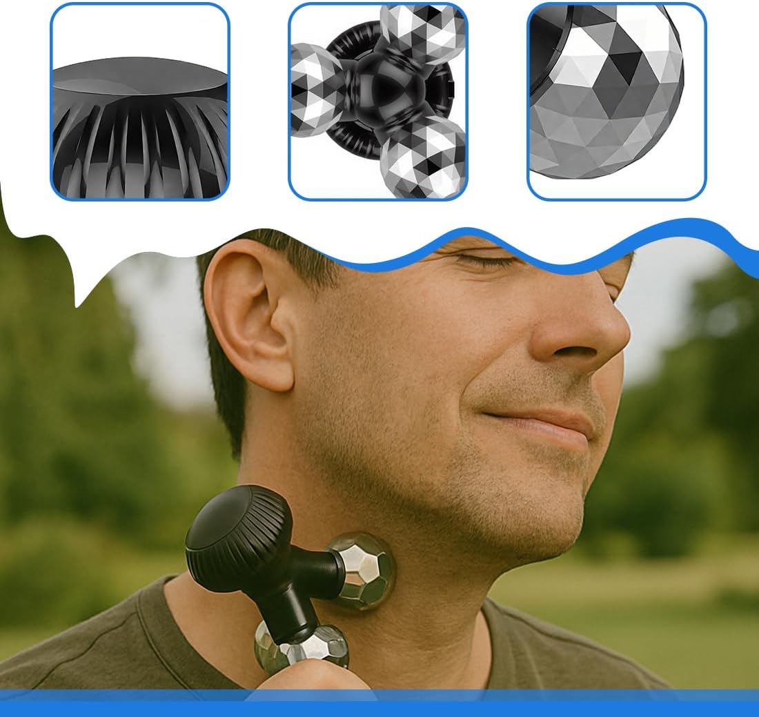Elektrisches Mini-Handmassagegerät für sanftes Vibrationsmassagegerät, ideal für Rücken, Nacken, Arme und Beine, mit LED-Licht, tragbar – Bild 3