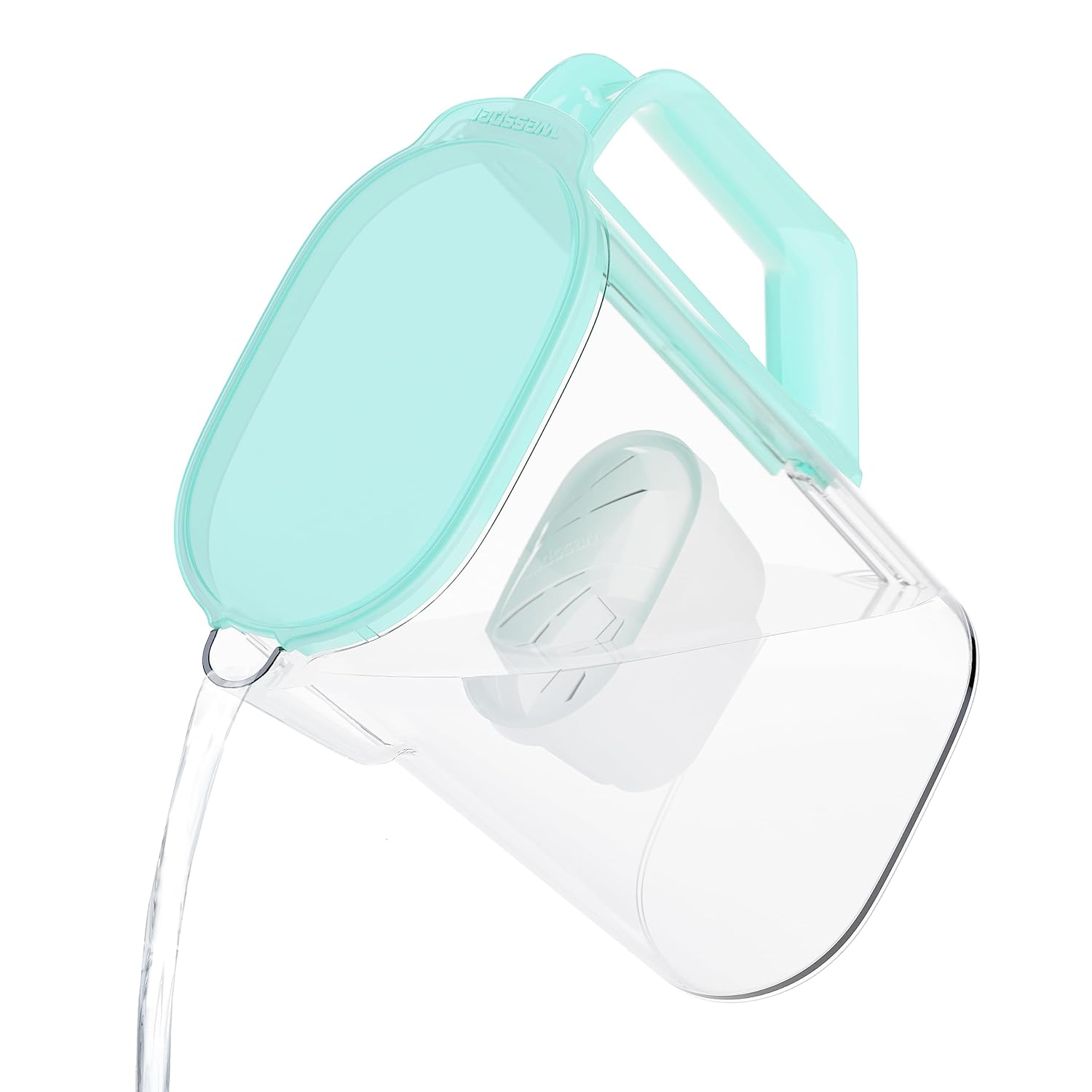 Wessper Wasserfilterkanne 2,7 l – kompatibel mit Brita Maxtra Filterkartusche – inklusive 1 Filterkartusche – reduziert Kalkablagerungen – ideal für Kühlschranktür – Mint – Bild 8