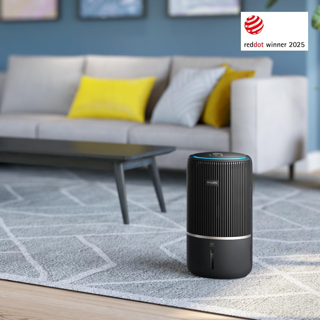 Philips 3400 Serie 2-in-1 Luftreiniger und Luftbefeuchter, HEPA NanoProtect + Aktivkohlefilter, hygienische Luftbefeuchtung mit 650 ml/h, CADR 300 m³/h für 78 m² (AC3421/13) – Bild 2