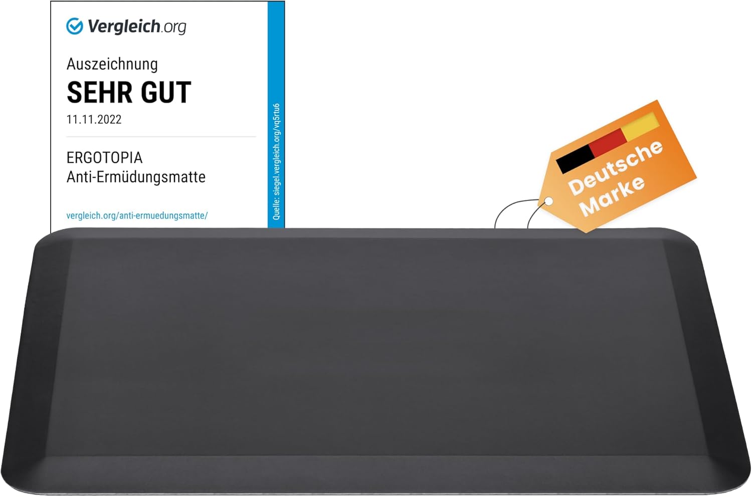 Ergotopia Anti-Ermüdungsmatte für Steharbeitsplätze, ergonomische Arbeitsplatzmatte für gesundes und schmerzfreies Stehen, rutschfeste und langlebige Stehmatte aus umweltfreundlichem PU