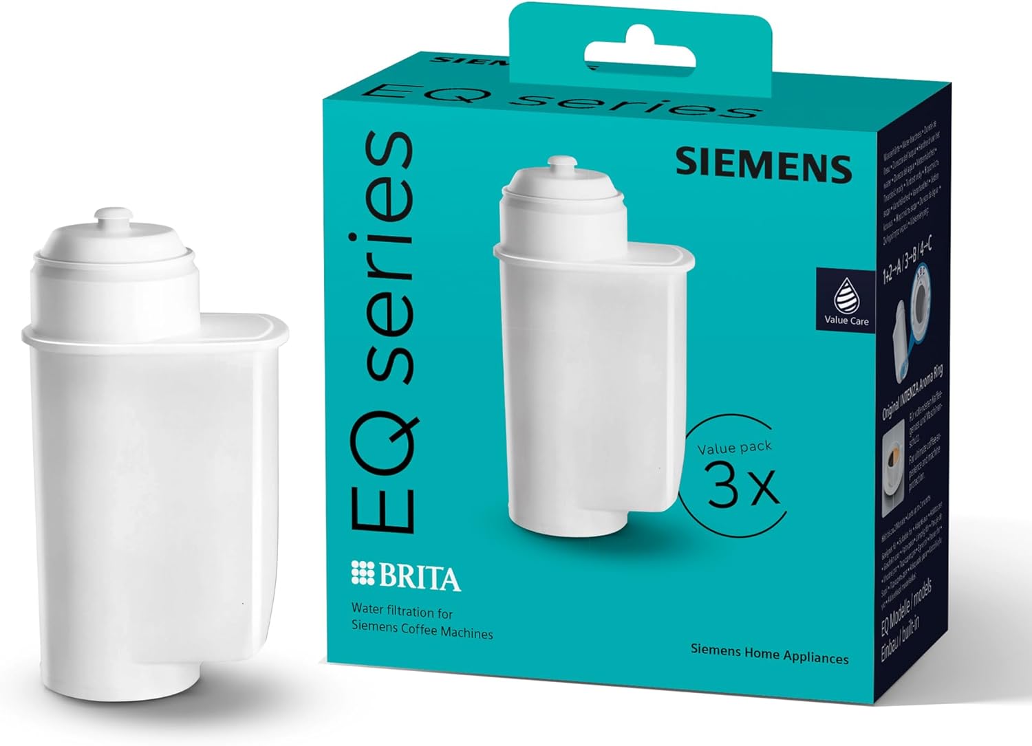 Siemens BRITA INTENZA TZ70033A Wasserfilter – 3er-Pack – reduziert die Wasserhärte für eine lange Maschinenlebensdauer
