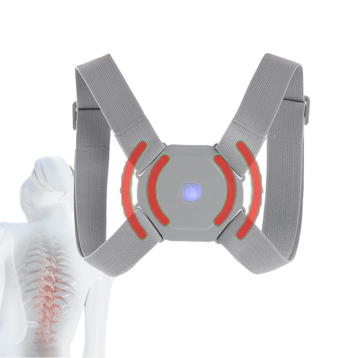 Haltungstrainer Rücken mit Vibration, Rückenhaltungskorrektur für Kinder, Männer und Frauen, Rückenglätter, elektrischer Rückenstützgürtel, orthopädisch verstellbarer Rückenstabilisator
