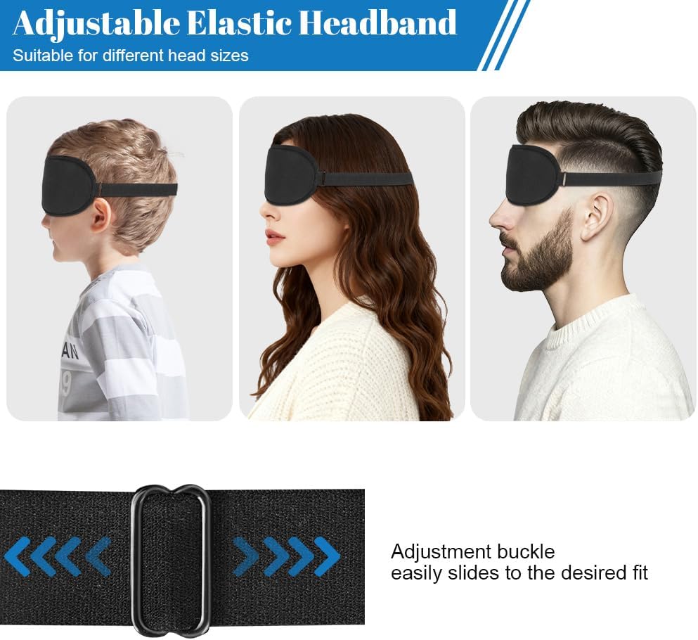 Schlafmaske, 1 x Schlafmaske mit verstellbarem Gummiband für Damen und Herren, Schlafmaske für Seitenschläfer, lichtblockierend und atmungsaktiv, 3D-Augenmaske für Reisen – Bild 6
