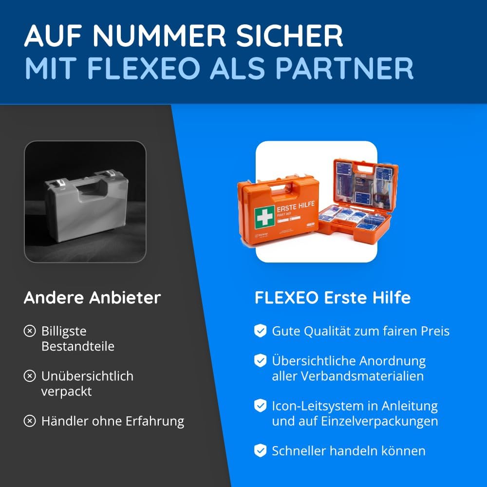 Erste-Hilfe-Koffer für Unternehmen, Inhalt nach DIN 13157, orange, gefüllter Erste-Hilfe-Kasten mit Wandhalterung – Bild 8