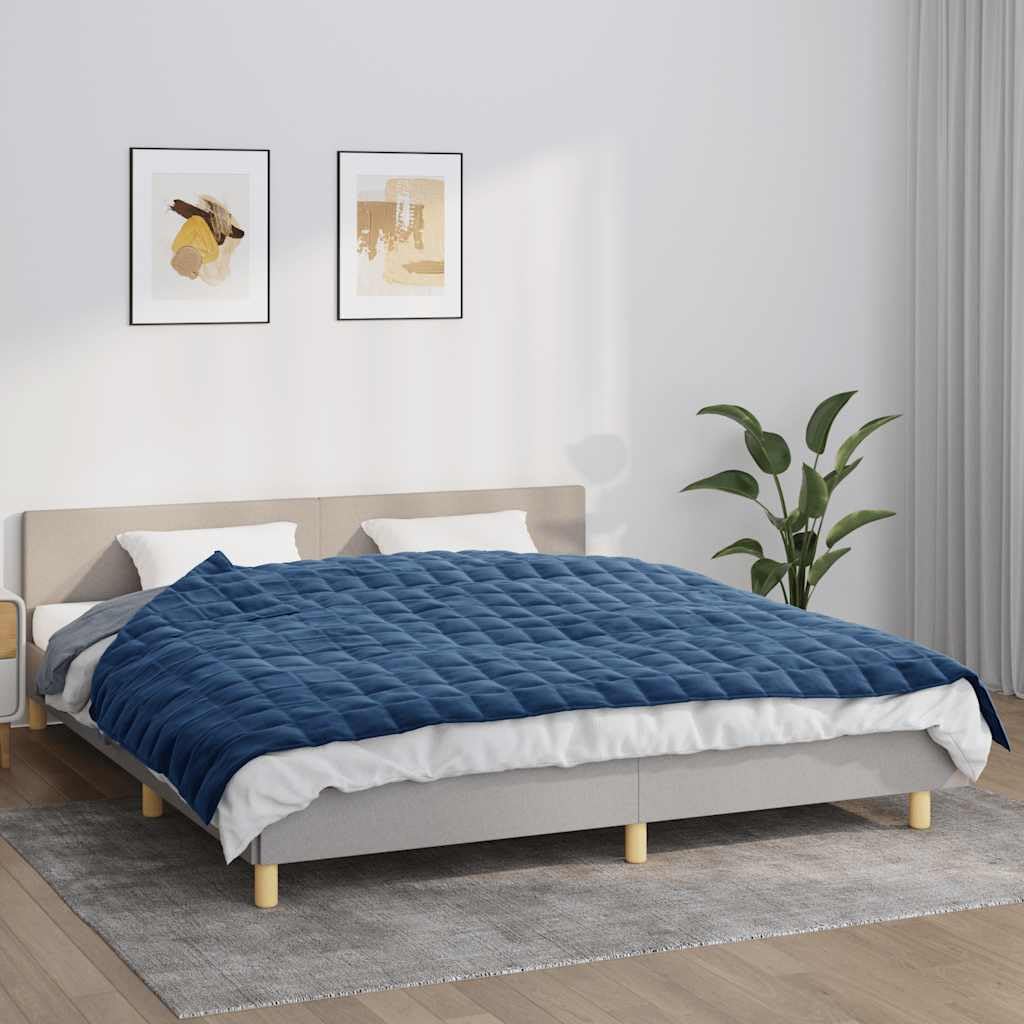 vidaXL Gewichtsdecke, Therapiedecke, Schwere Decke, Einschlafhilfe, Entspannungsdecke, Einschlafhilfe, Schwerkraftdecke, Blau, 155 x 220 cm, 7 kg Stoff – Bild 2