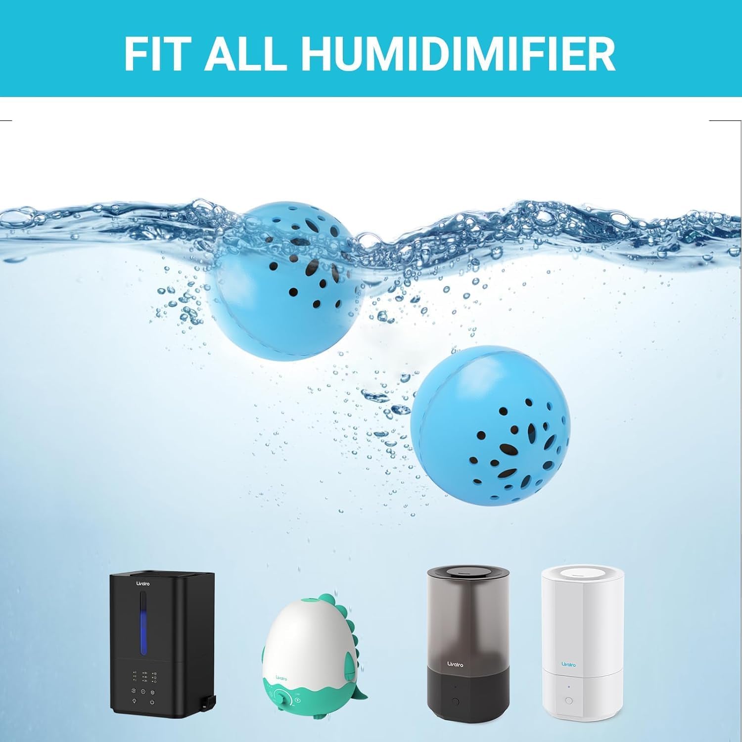 Livatro Luftbefeuchter-Reinigungsball – bekämpft Schimmel und Bakterien mit Luftbefeuchterreiniger, verhindert die Bildung von hartem Wasser, beseitigt weißen Staub, entfernt Gerüche, für alle – Bild 6