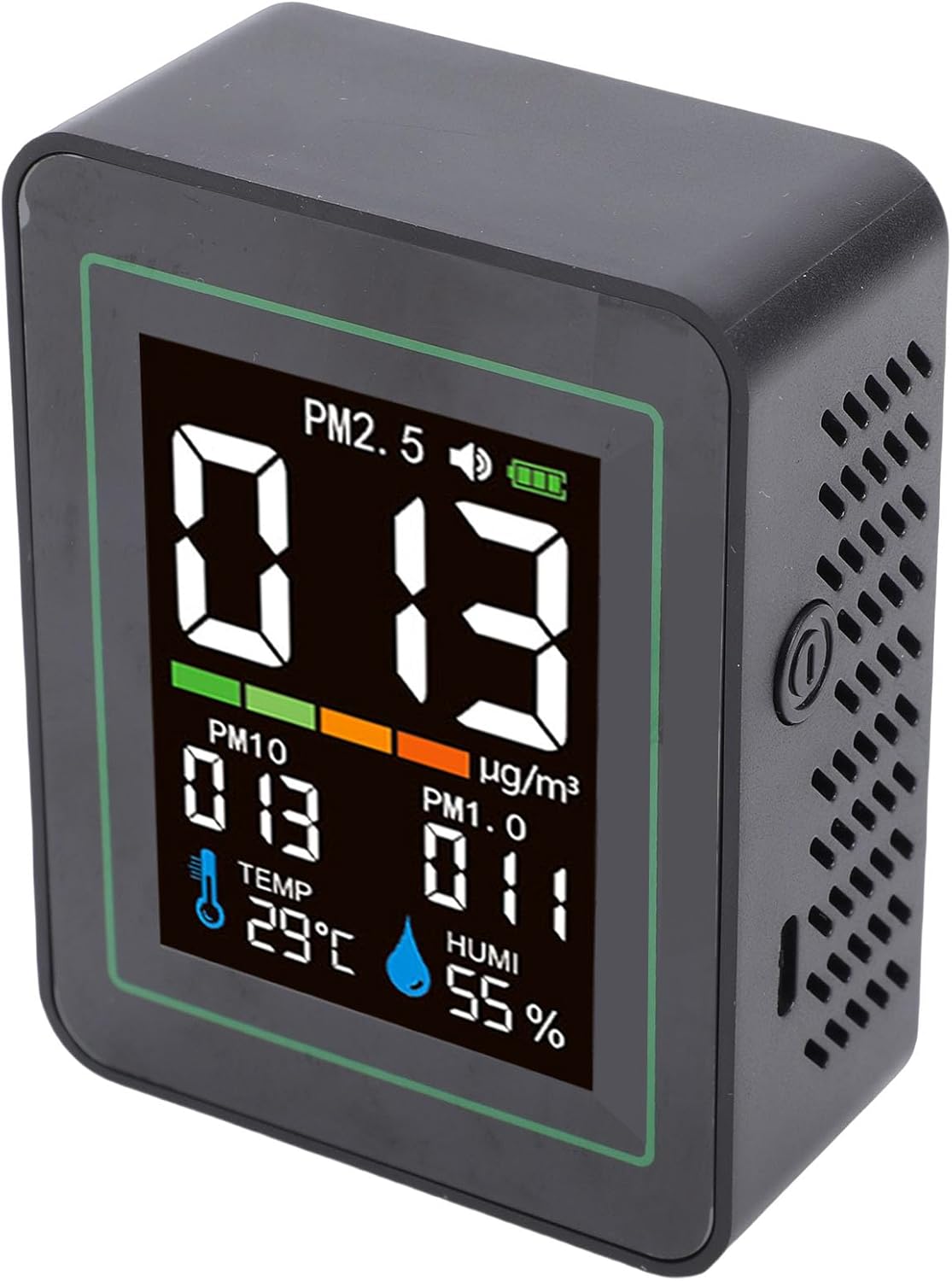 Bewinner Luftqualitätsmonitor 5-in-1: PM2,5 PM10 PM1,0-Detektor mit Temperatur- und Feuchtigkeitssensor, Echtzeittester für Zuhause, Büro, Industrie, Labor – Bild 3