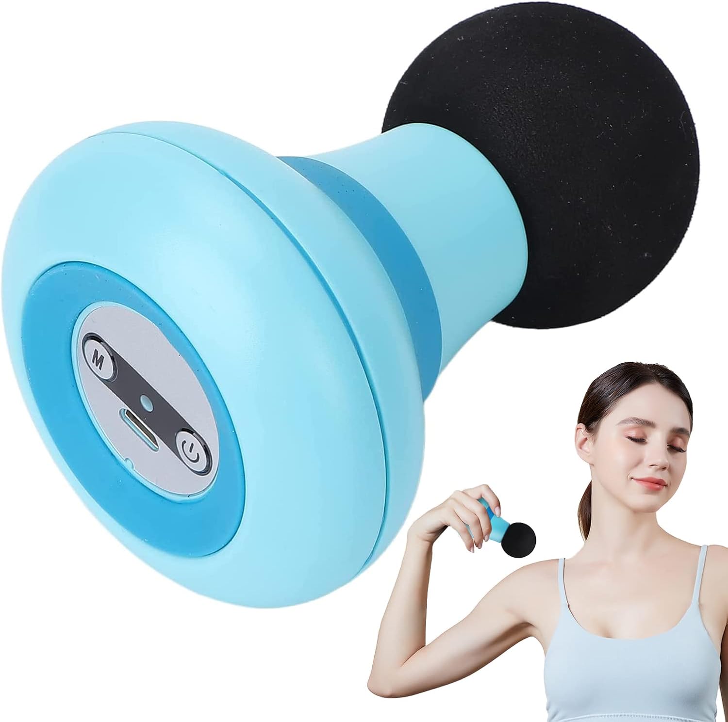 Mini-Massagepistole, tragbares Mini-Massagegerät, USB-Aufladung, elektrisches Handmassagegerät mit 6-Gang-Vibration, Tiefengewebe-Muskelmassagegerät, Faszienpistole zur Entspannung