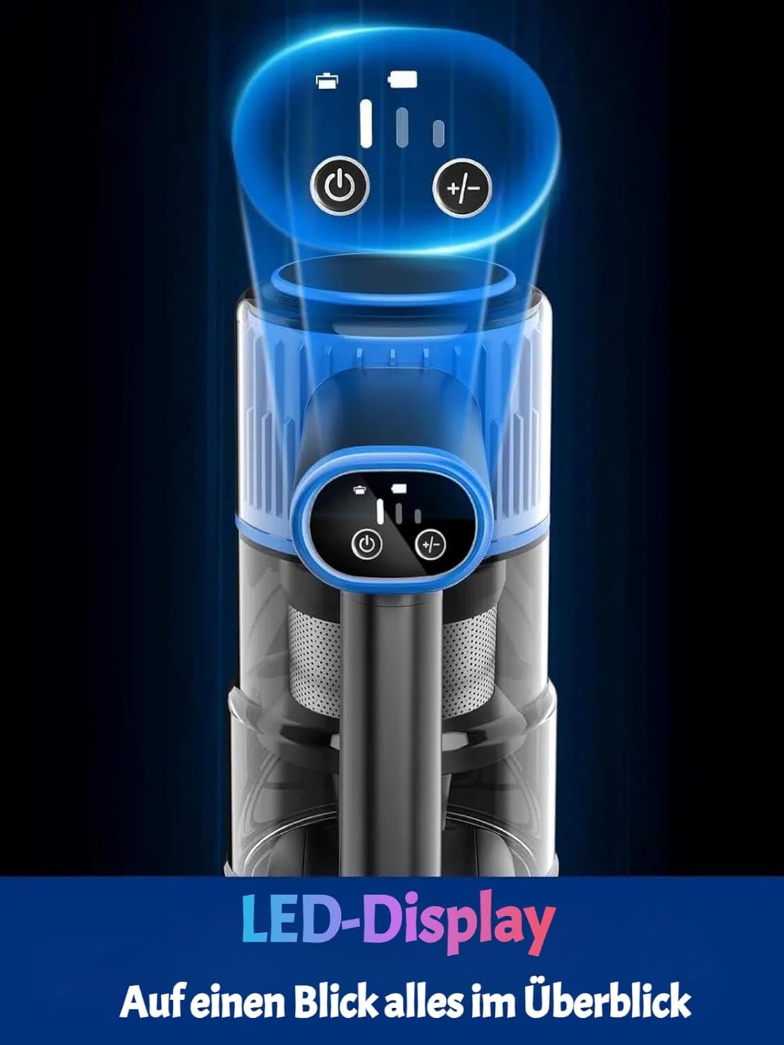 Staubsauger Kabellos 45 KPa/500 W/45 Min., selbststehend, LED-Anzeige, Anti-Tangle-Bürste – Bild 6