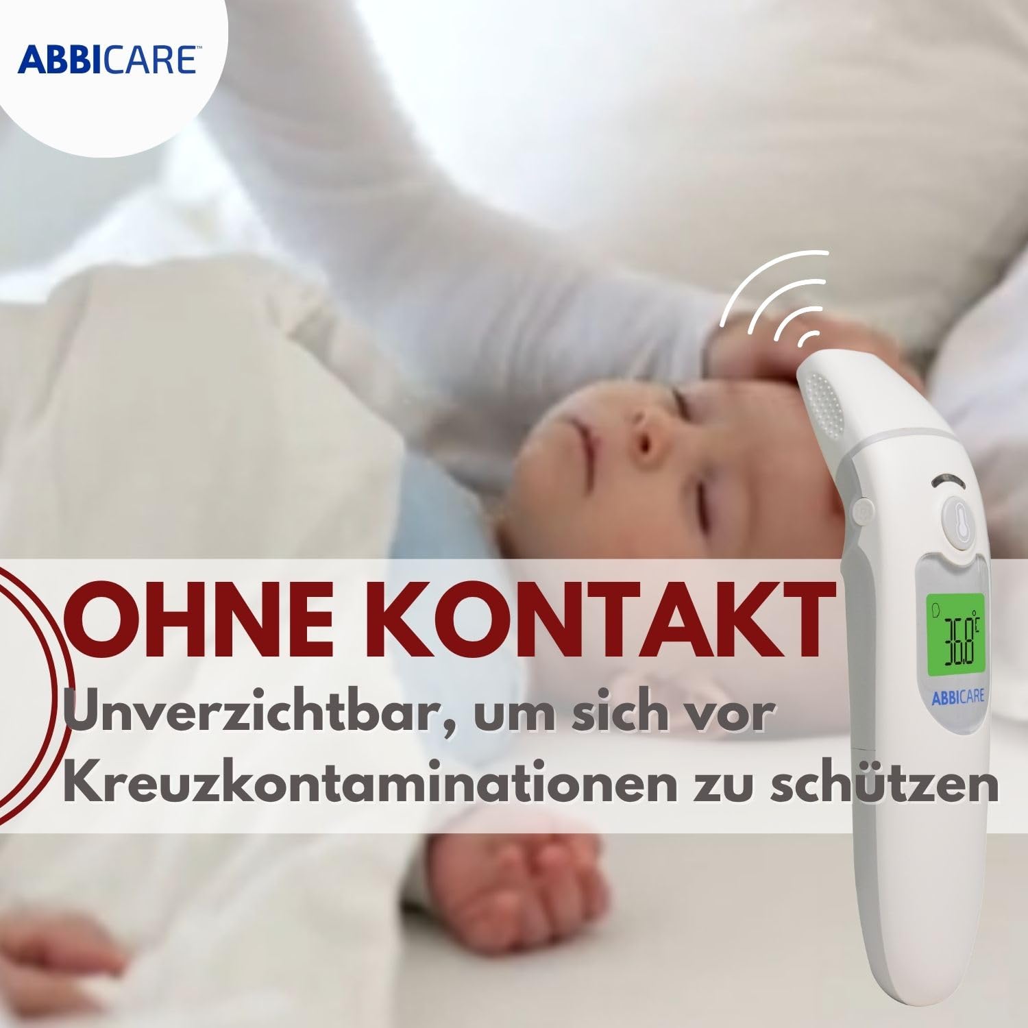 ABBICARE Stirn- und Ohrenfieberthermometer mit Tasche, exklusiver Babymodus, präzise und kontaktlos in 1 Sekunde, multifunktionales professionelles Infrarot-Thermometer für Erwachsene – Bild 7