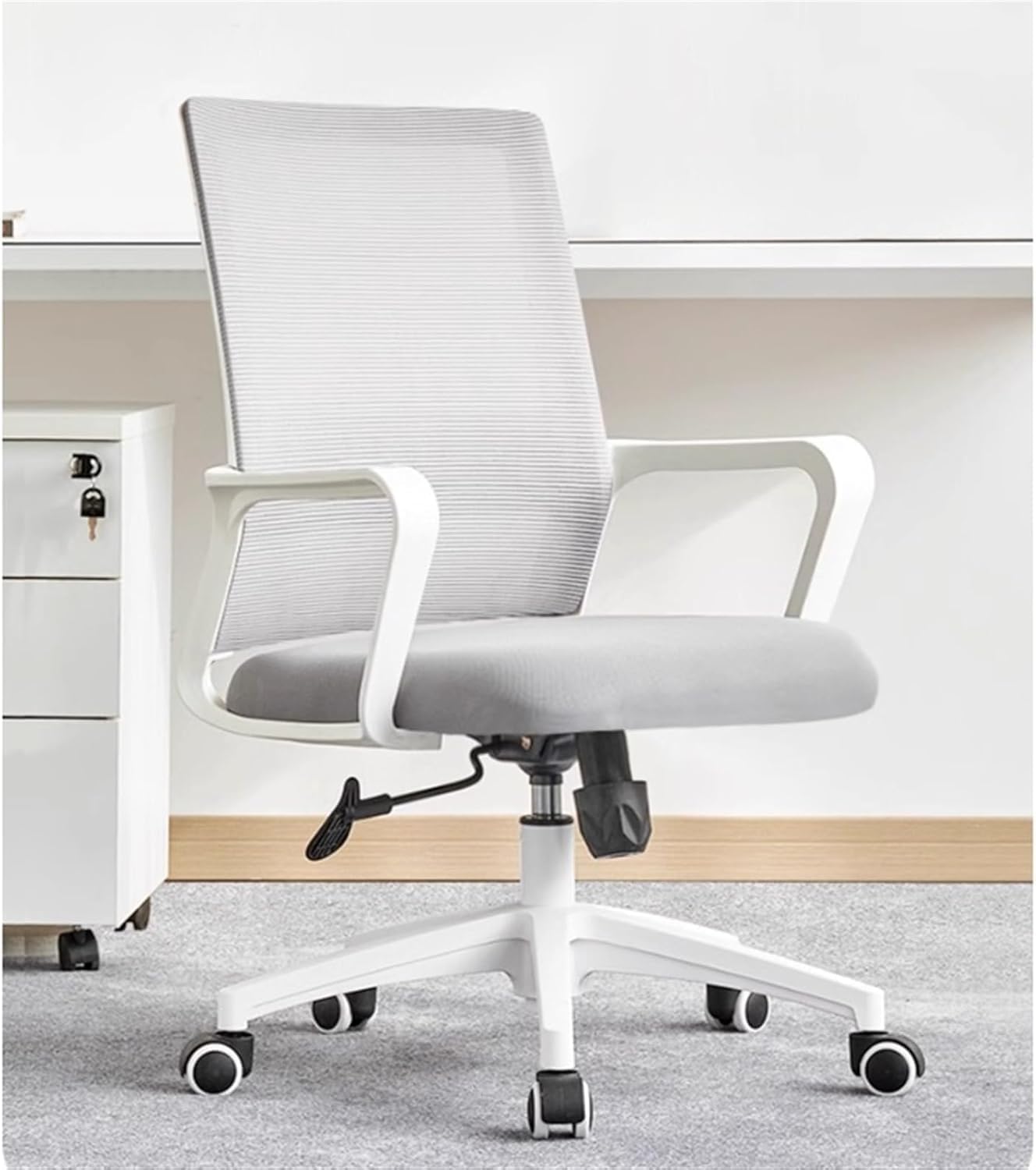 Ergonomischer Bürostuhl, Lordosenstütze, höhenverstellbarer Chefsessel, drehbarer Netzstuhl