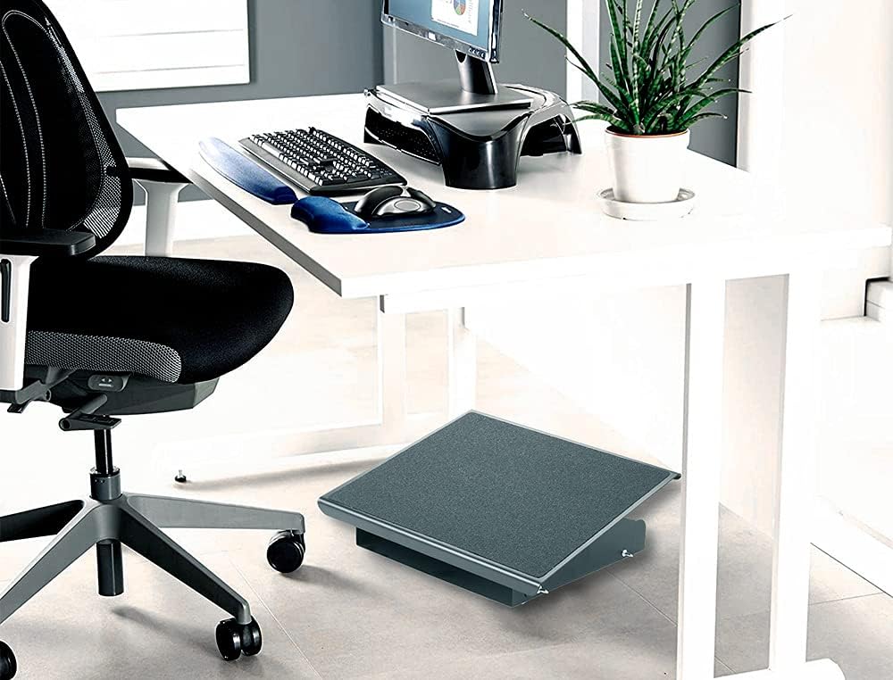 Q-CONNECT Fußstützen-Schreibtisch / höhenverstellbarer Fußhocker / ergonomische Fußstütze / Funktion, Linderung von Bein-, Knie- und Rückenschmerzen, ideal für Zuhause, Büro und Reisen – Bild 3