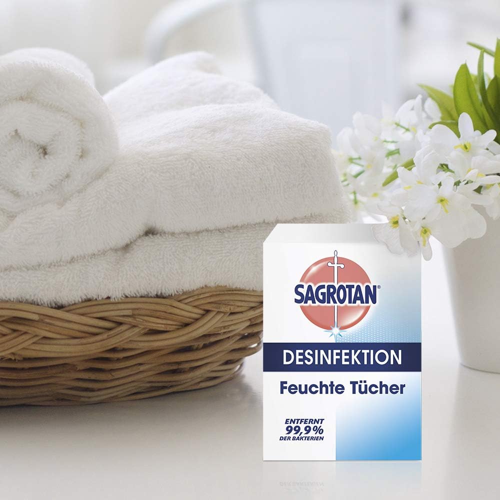 Sagrotan Desinfektionstücher – praktische Reisegröße für die schnelle hygienische Reinigung unterwegs – 1 x 15 Feuchttücher einzeln verpackt – Bild 6
