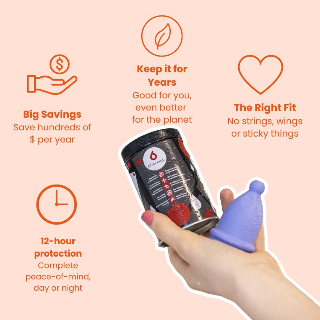 Bfree Menstruationstasse – wiederverwendbare Menstruationstasse, auslaufsicher, umweltfreundlich, Tampon/Pad, alternatives Damenhygieneprodukt für die Menstruation, Teenager, Frauen – Bild 8