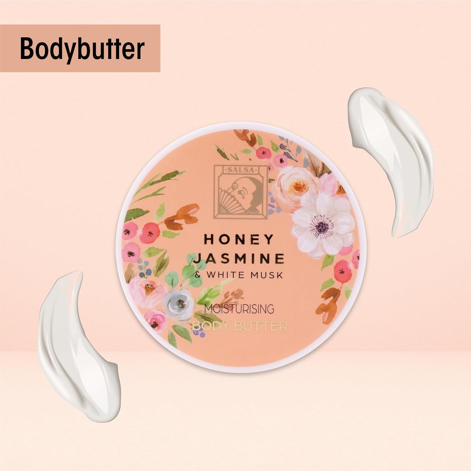 Accentra Honey Jasmine Damen-Duschset in schöner Geschenkbox, 4-teiliges Pflegeset mit Duschgel, Bodylotion, Körperbutter und Mesh-Schwamm, Geschenkset für Geburtstag und Valentinstag – Bild 5