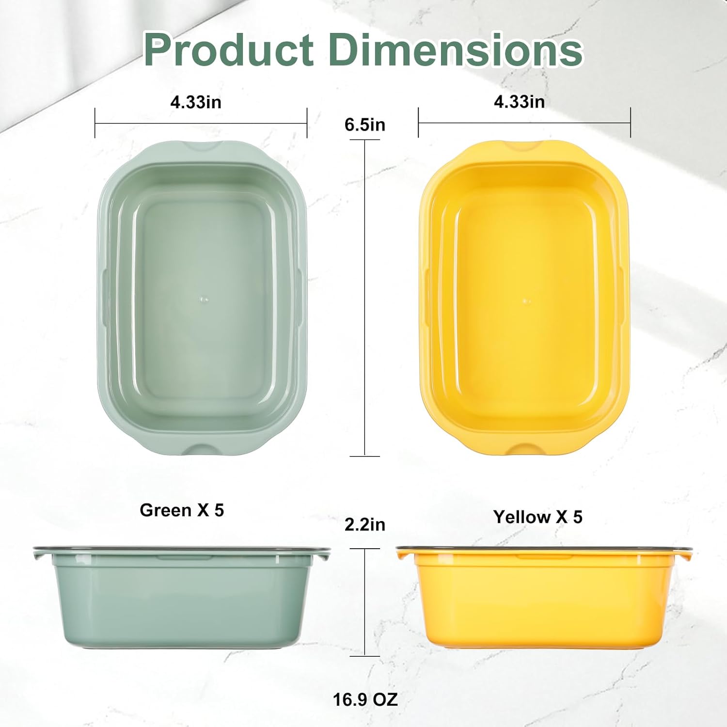 VINATO Frischhaltedosen mit Deckel 10er Set - 500 ml Gefrierbehälter aus BPA-freiem PP, stapelbare Vorratsdosen mit Deckel, mikrowellen- & gefriergeeignet – Bild 2