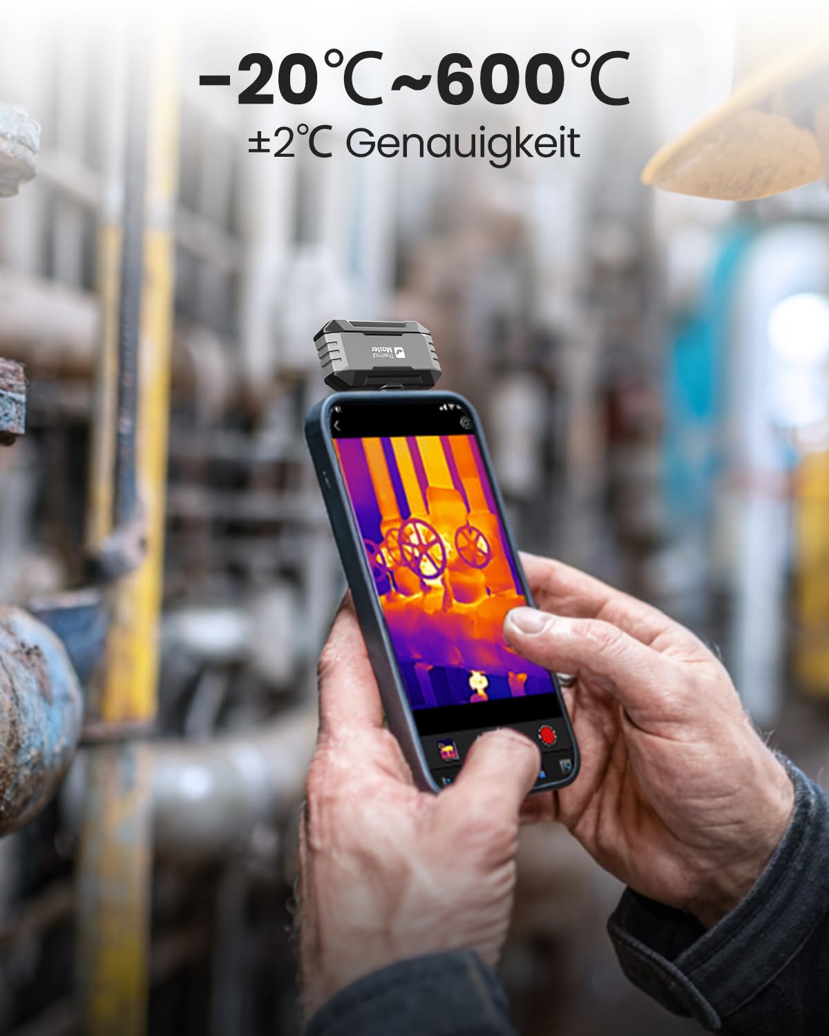 Wärmebildkamera Thermal Master P1 für iPhone 15/16 und Android, Infrarotkamera, Wärmebildkameras mit X³ IR-Auflösung, 320 x 240, -20 °C bis 600 °C, Hausinspektion, 15-facher Zoom – Bild 4