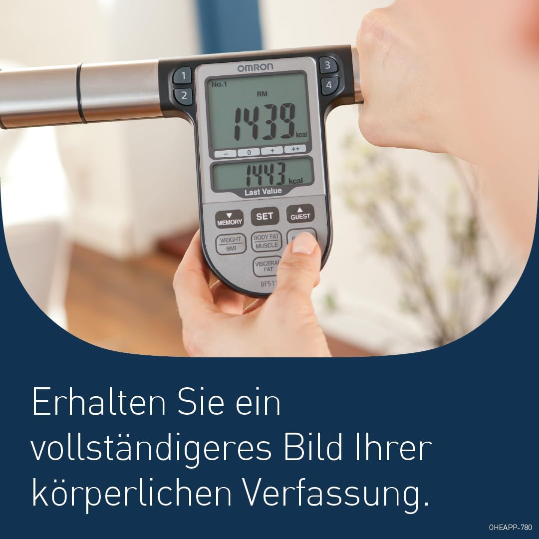 OMRON BF511 Klinisch validierter Ganzkörper-Analysemonitor mit 8 hochpräzisen Sensoren zur Hand-zu-Fuß-Messung – Türkis – Bild 2