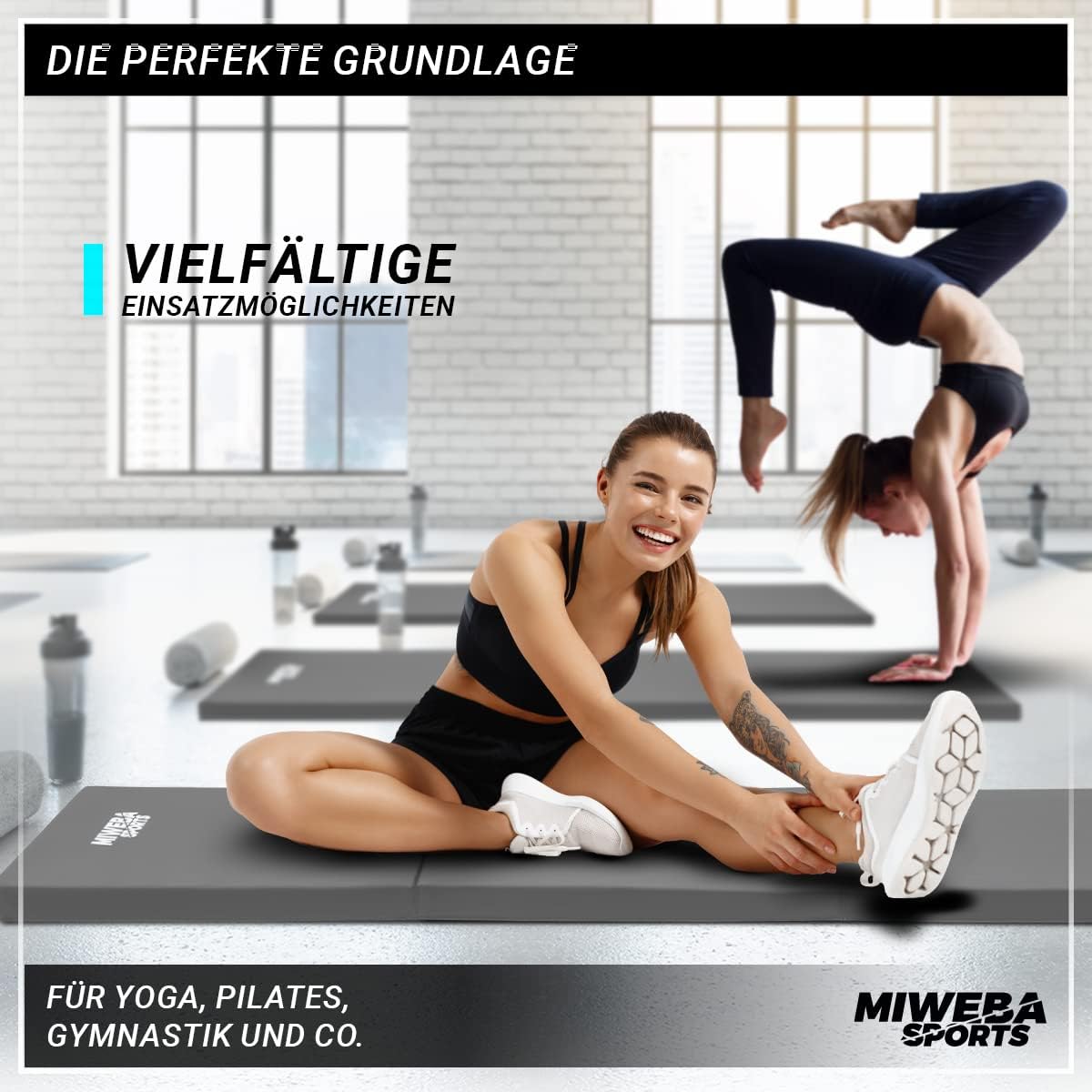 Miweba Sports Gymnastikmatte GM100 – klappbare Weichbodenmatte – 180 x 60 x 5 cm – rutschfeste Sportmatte – Fitnessmatte – Gymnastikmatte – Trainingsmatte – Bodenmatte – Spielmatte – Yogamatte – Bild 5
