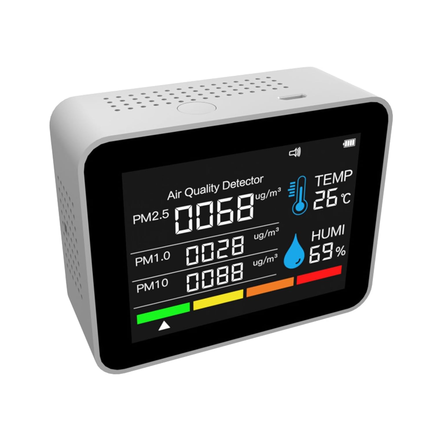 Fabater Luftqualitätsmonitor, Schimmeltest-Set für Zuhause, Innenbereich, CO2, HCHO, TVOC, PM2,5, PM10-Detektor mit Farbbildschirm für Büro, Schule, Hotel (#2) – Bild 3